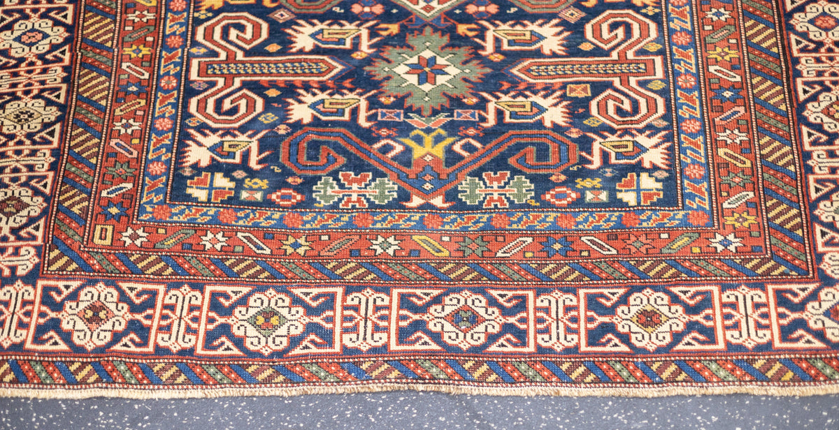 Antique Caucasian Perpedil Rug 3'7'' x 4'10''