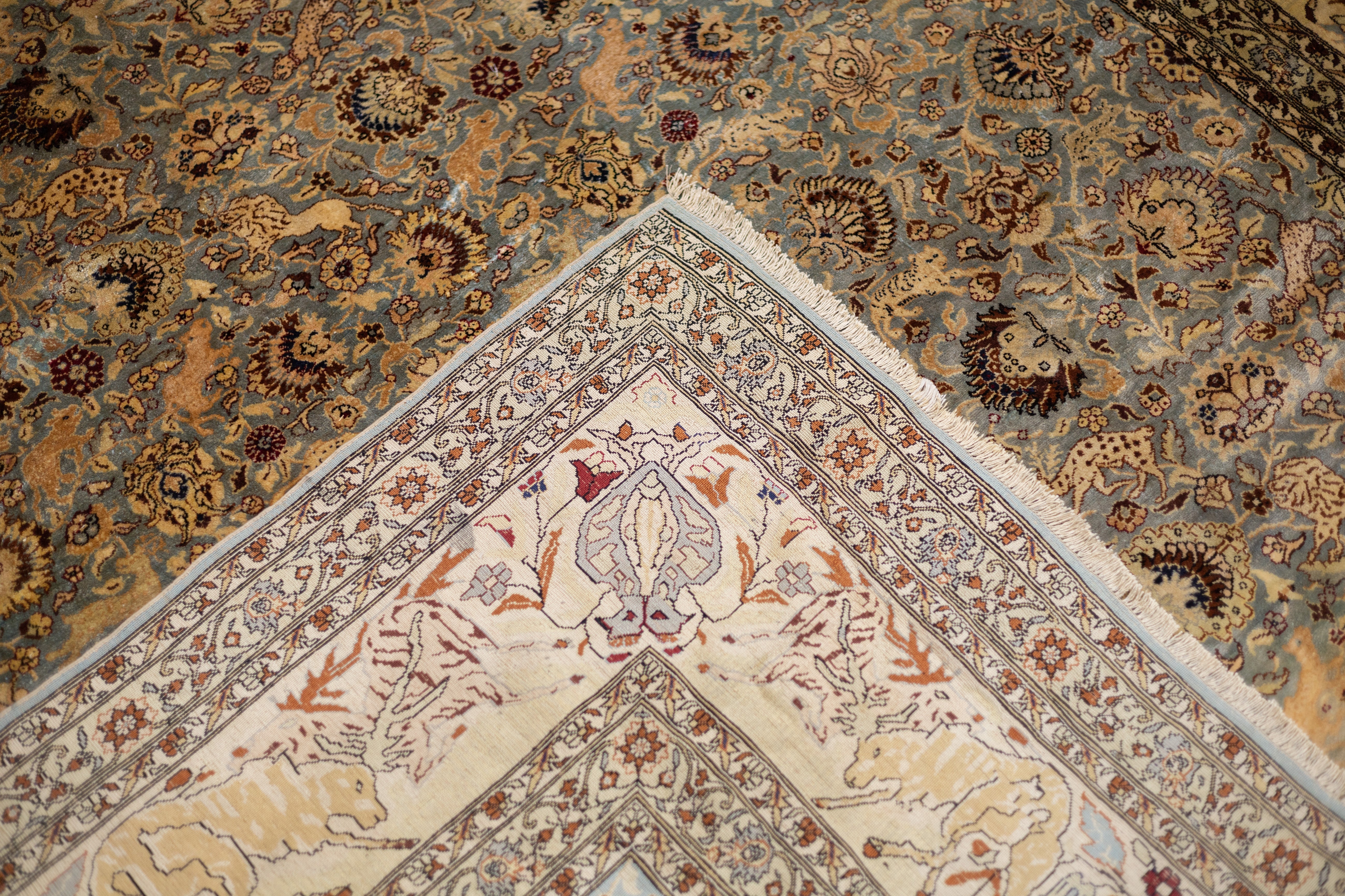 Antique Silk Turkish Hereke Rug 6' 10" x 10' 0"