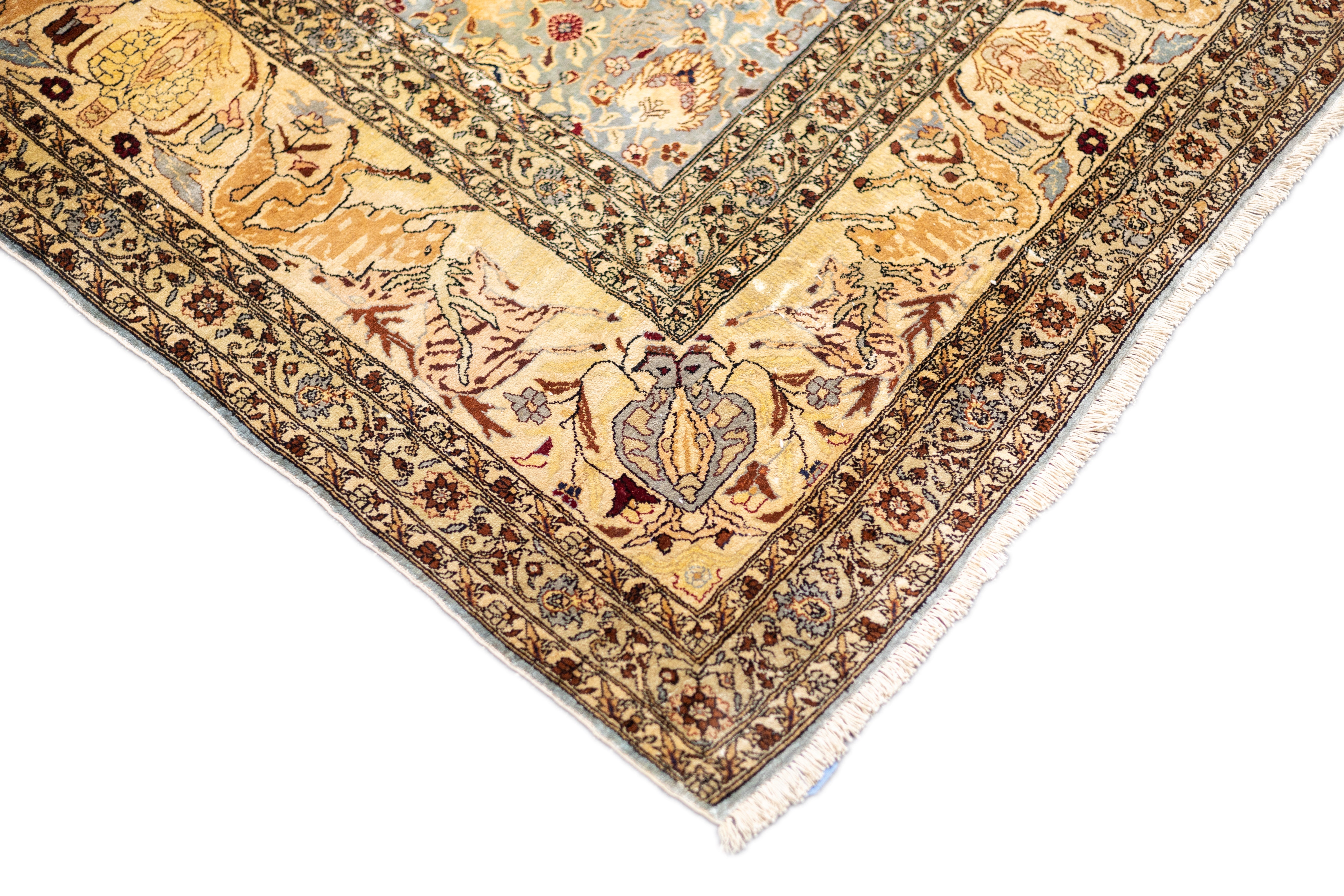 Antique Silk Turkish Hereke Rug 6' 10" x 10' 0"