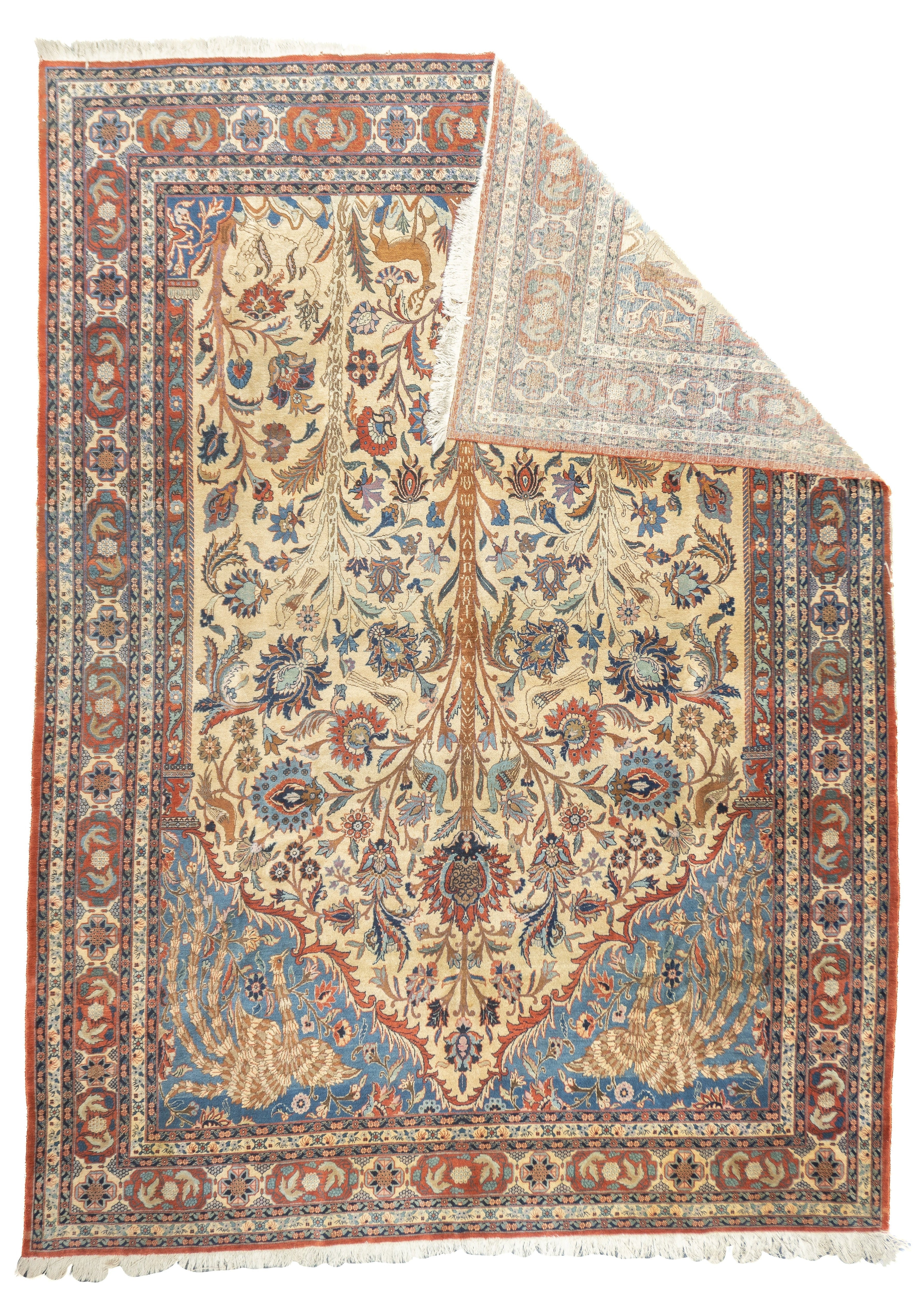Fine Antique Isfahan Tree of Life Rug 8'5'' x 11'8''