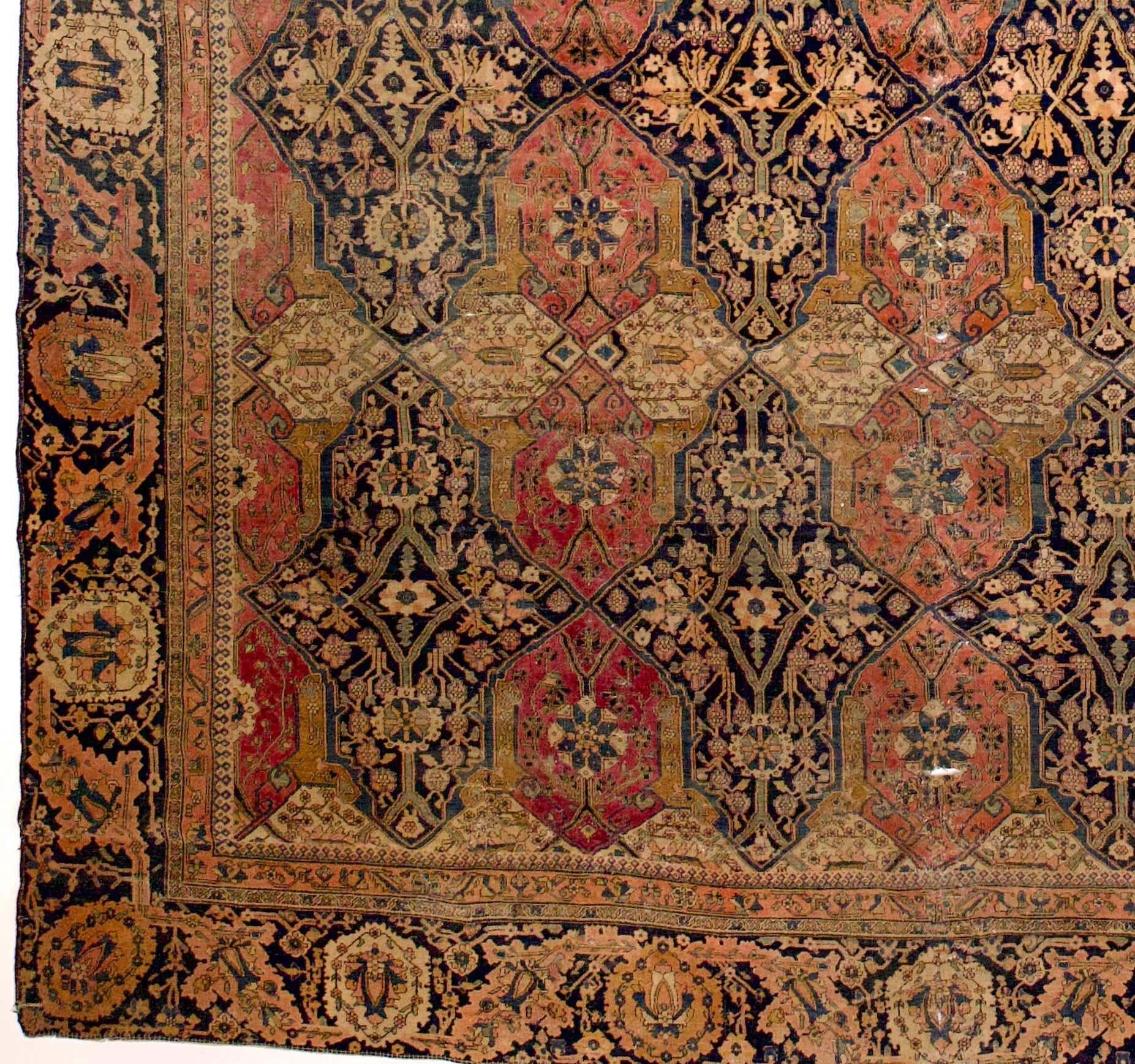 Antique Mohtasham Kashan Rug 9' 2" x 12' 5''