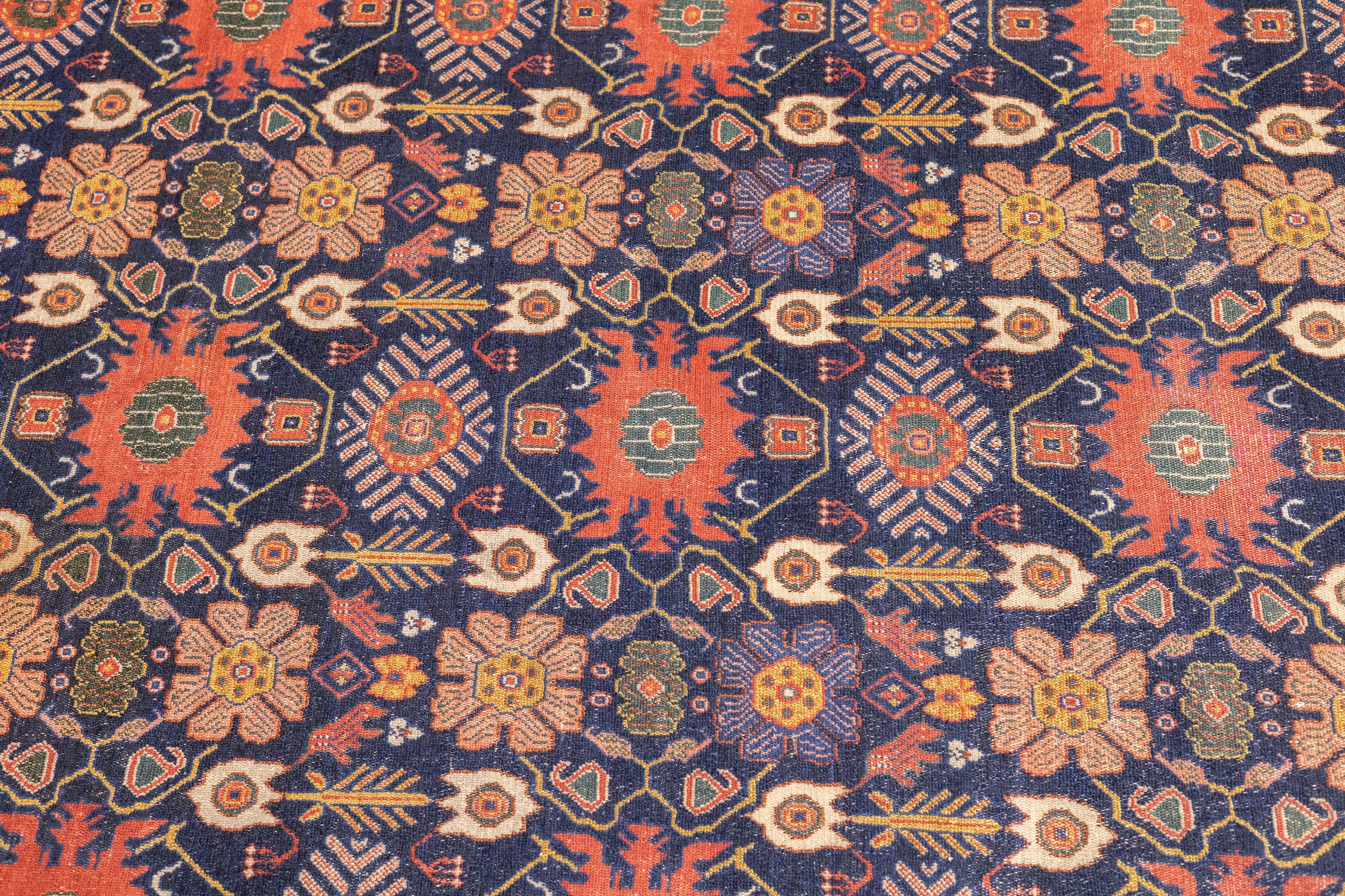 Fine Antique Senneh Wool Rug 4' 6" x 6' 5"