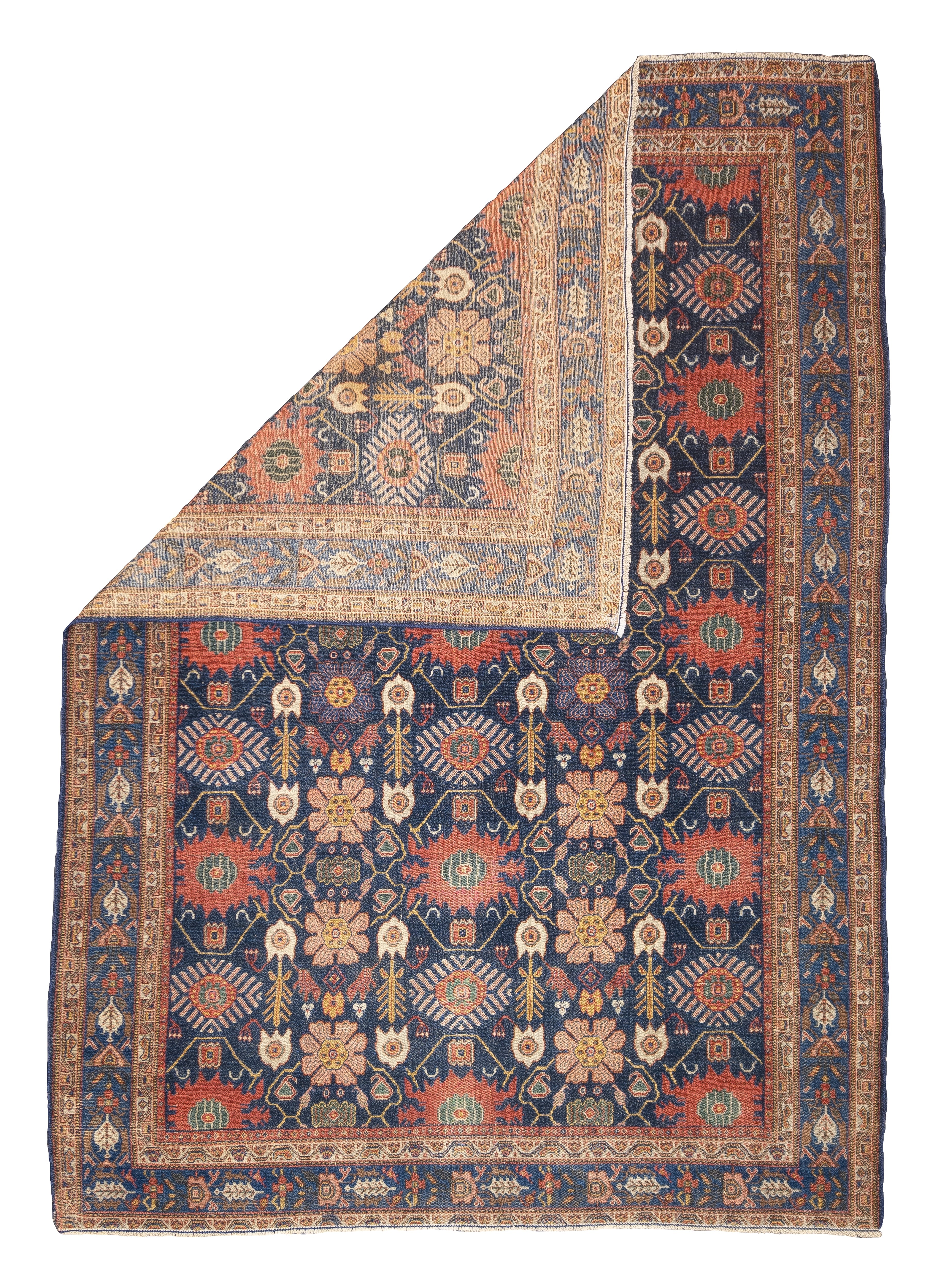 Fine Antique Senneh Wool Rug 4' 6" x 6' 5"