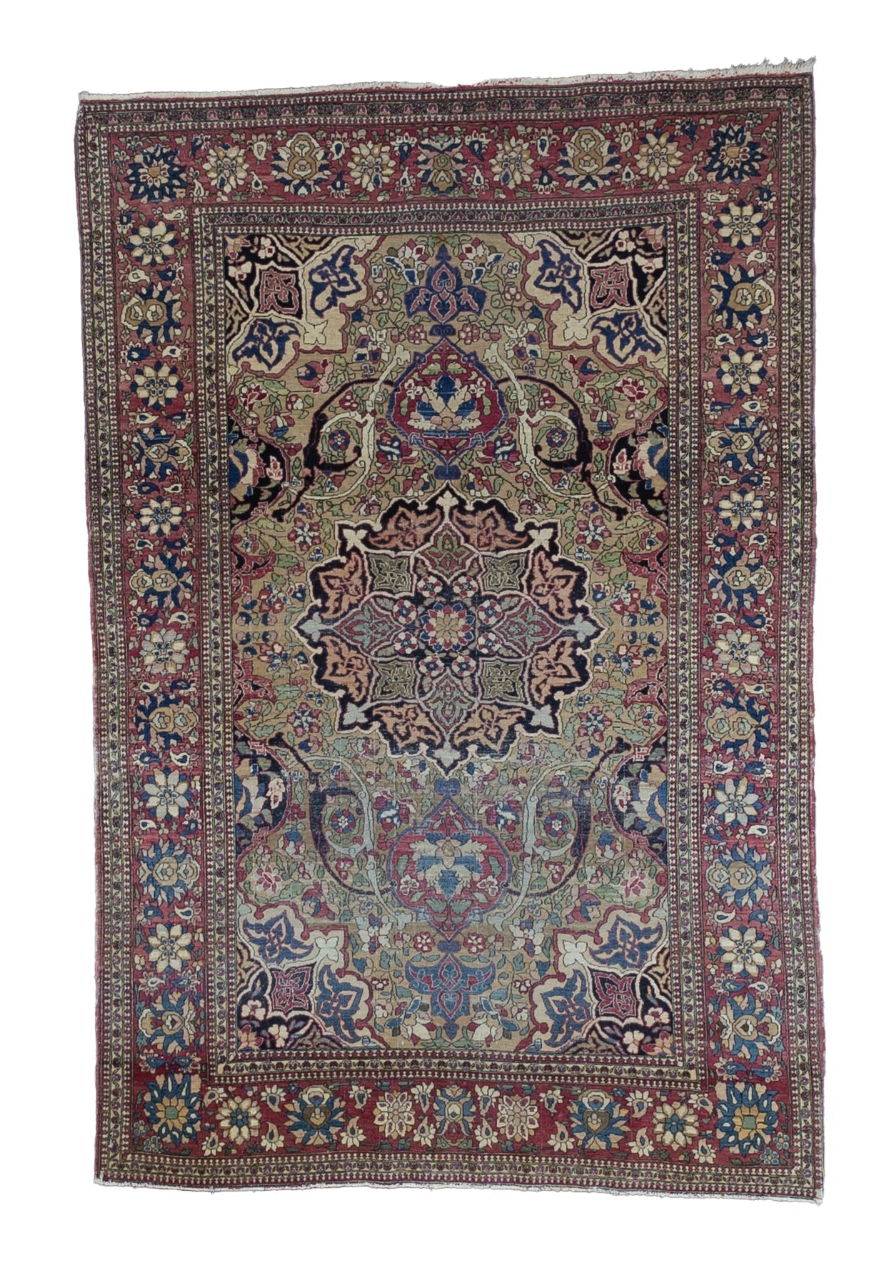 Fine Antique Persian Tehran Rug 4'6" x 6' 10"