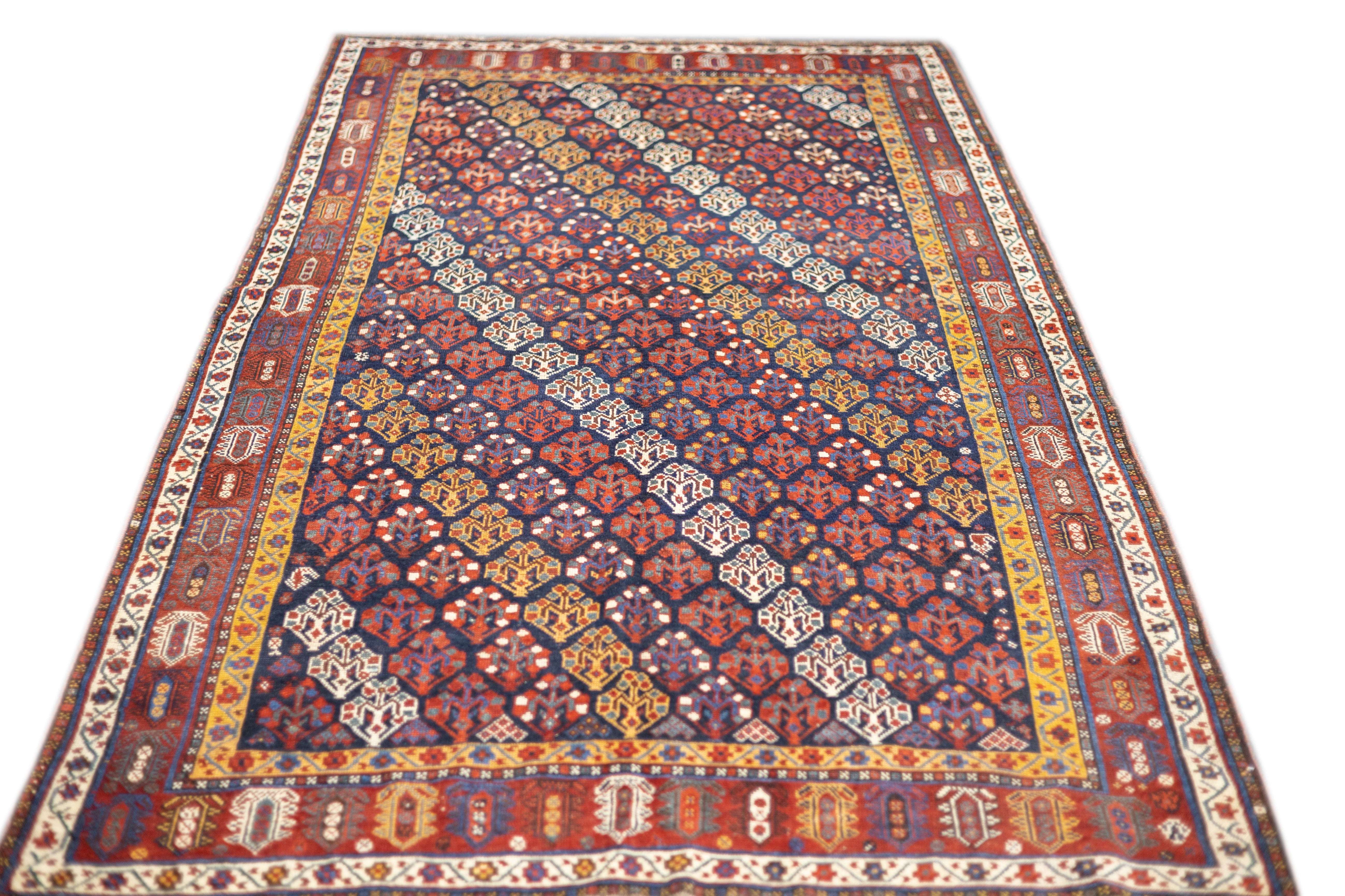 Antique Persian Khamseh Rug 5'3'' x 9'6''
