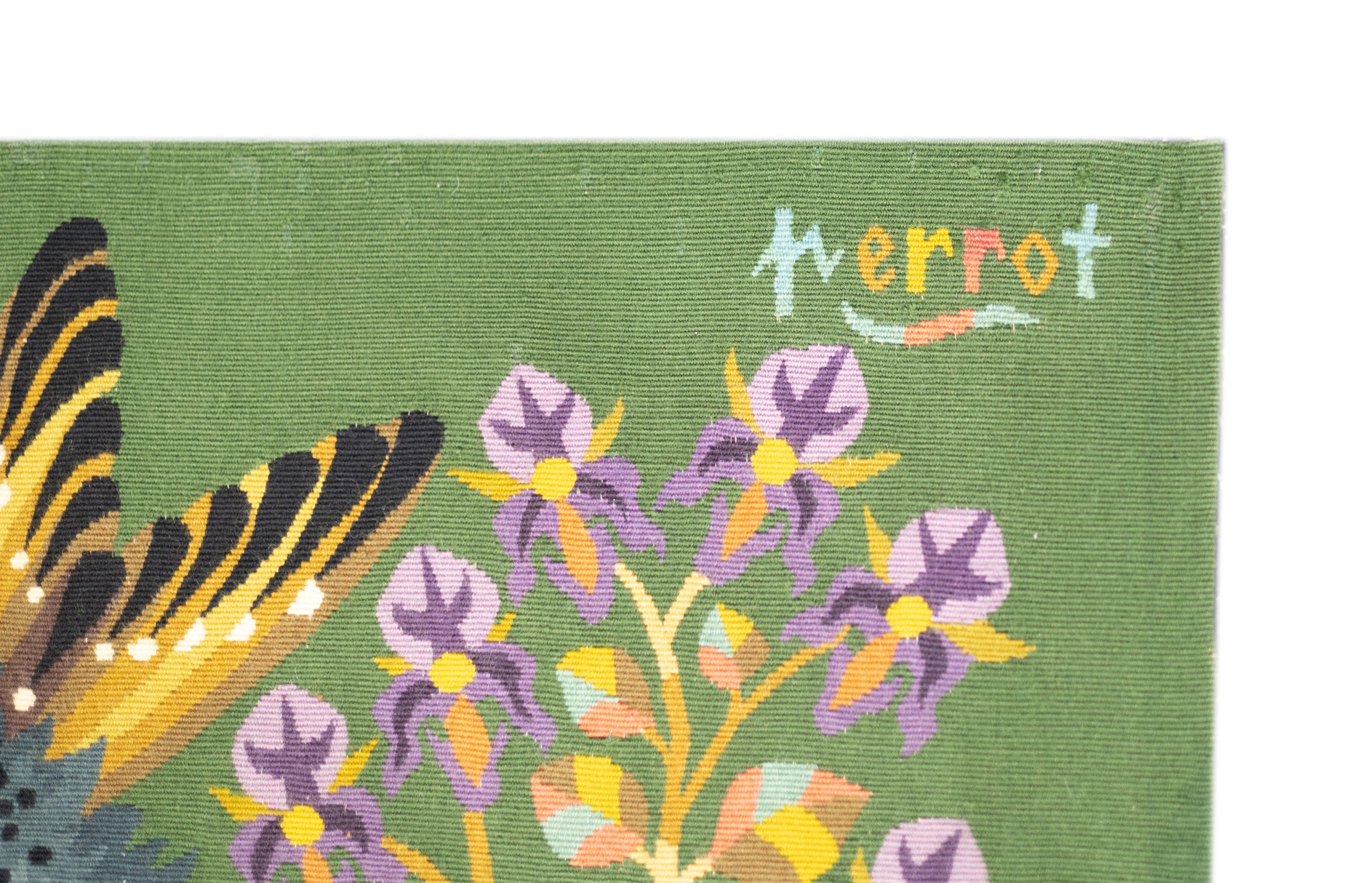 Fine Mid Century French Tapestry Signed Perrot 5'3" x 7' 5"