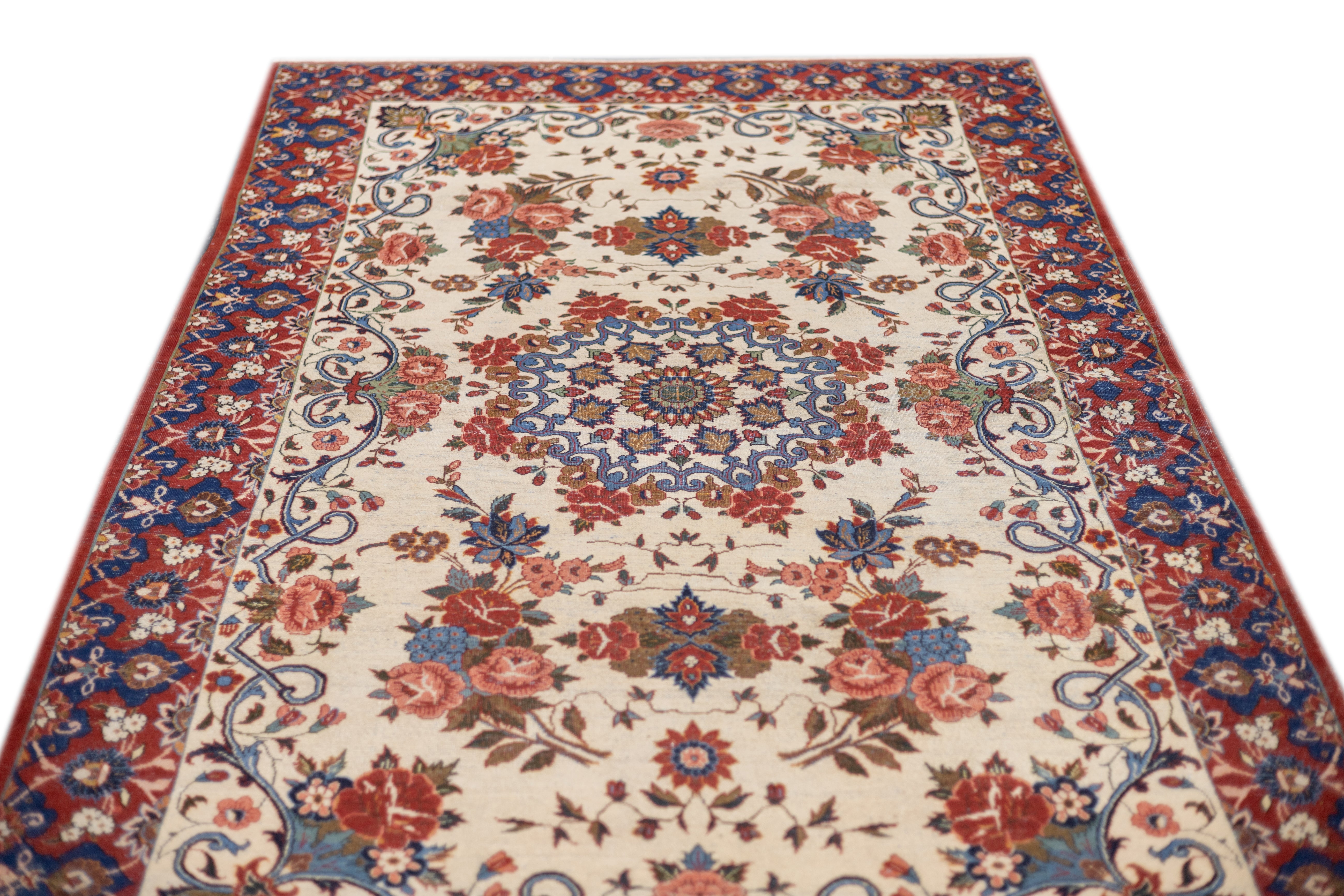 Antique Isfahan Rug 5'0" x 7'6''