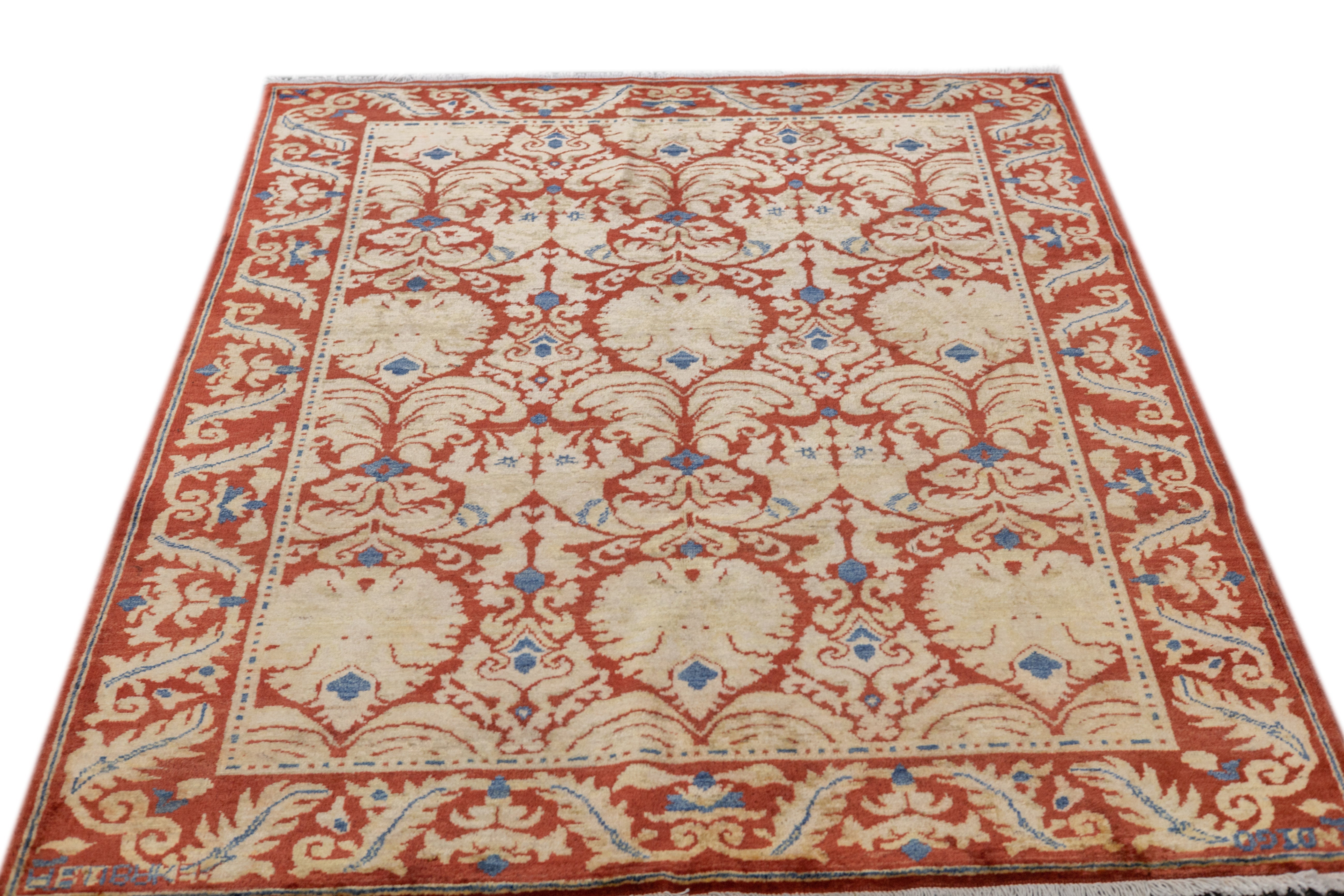 Fine Vintage Art & Craft Design Wool Rug 4'11'' x 6'6''