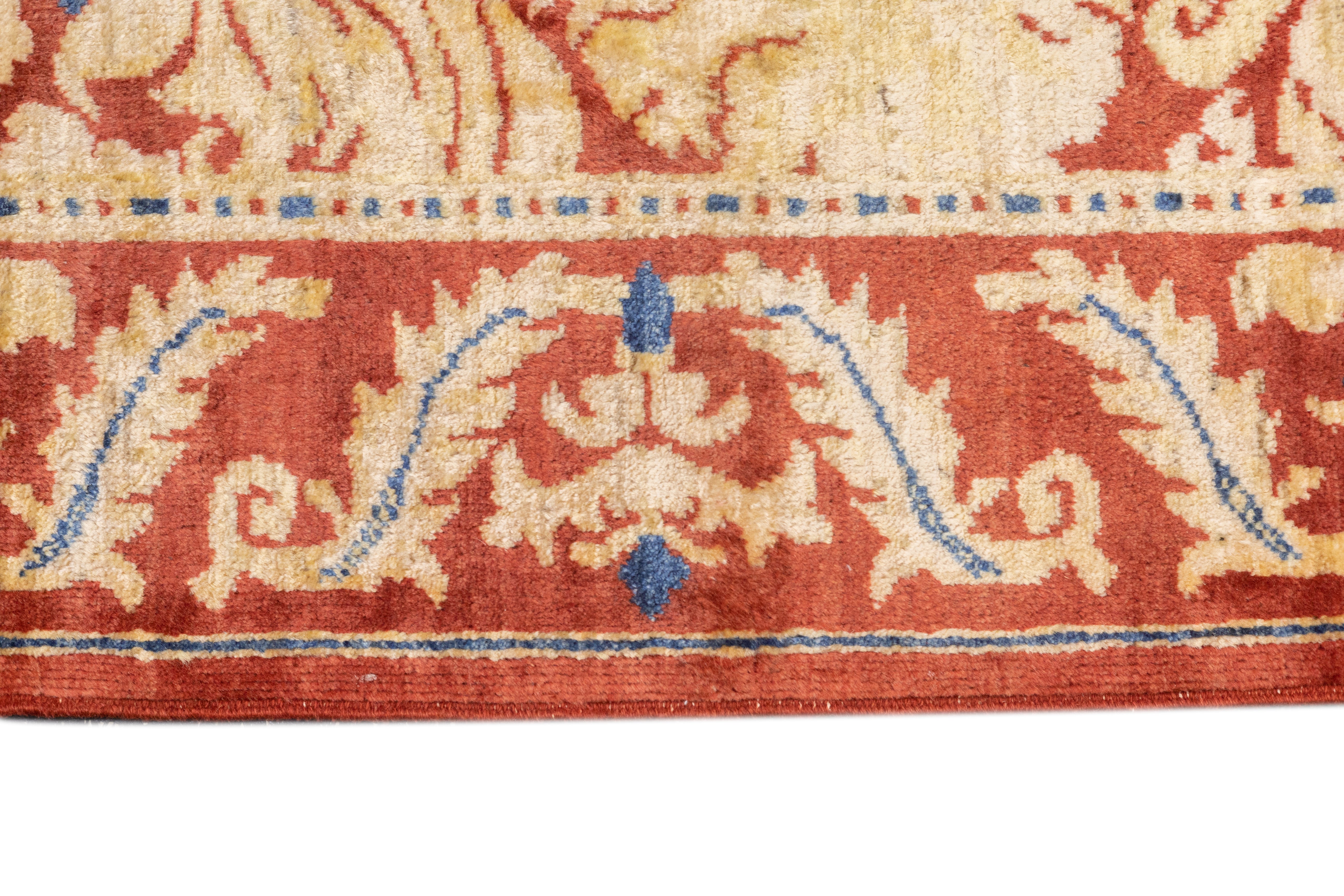Fine Vintage Art & Craft Design Wool Rug 4'11'' x 6'6''