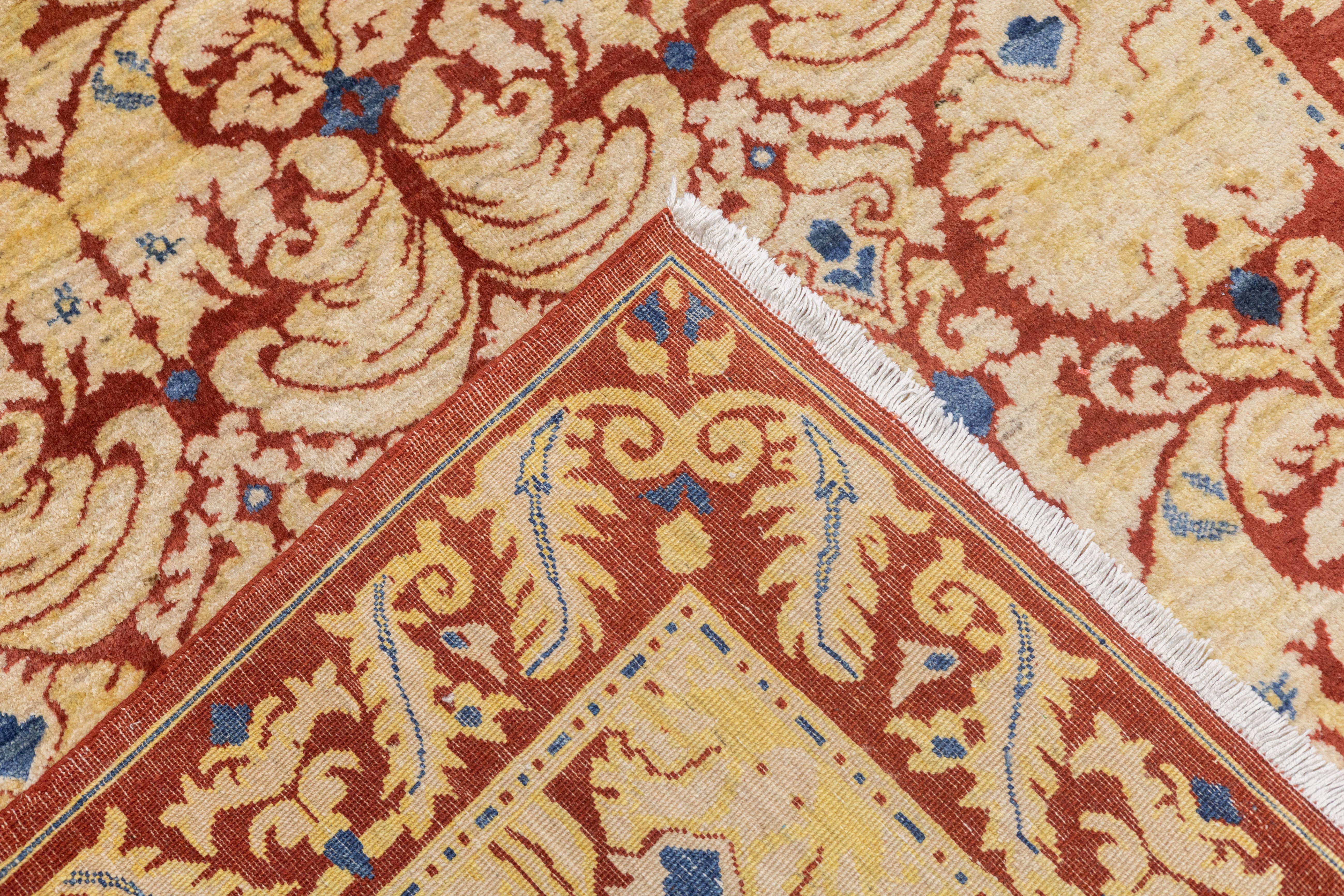 Fine Vintage Art & Craft Design Wool Rug 4'11'' x 6'6''