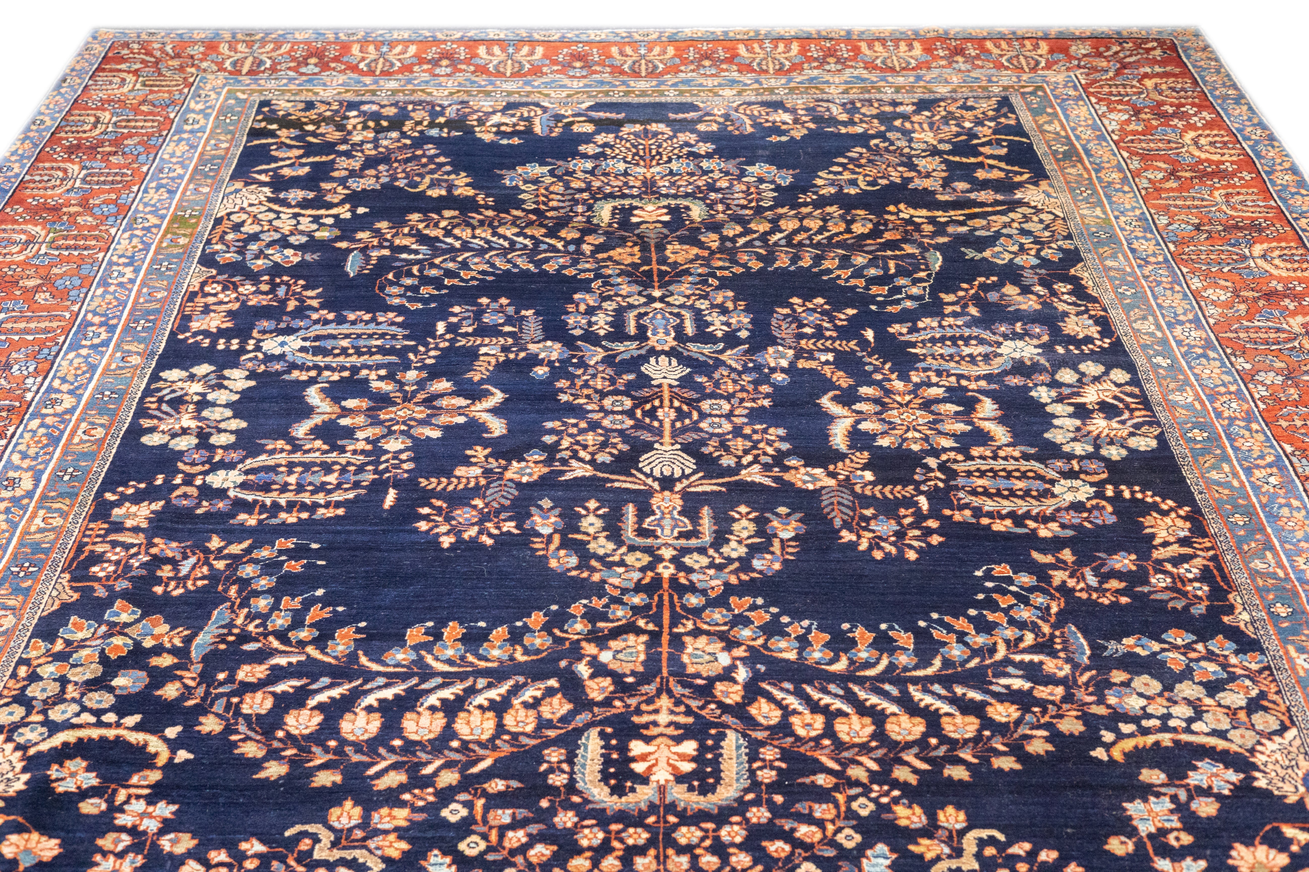 Antique Sarouk Rug 8'8'' x 11'8''