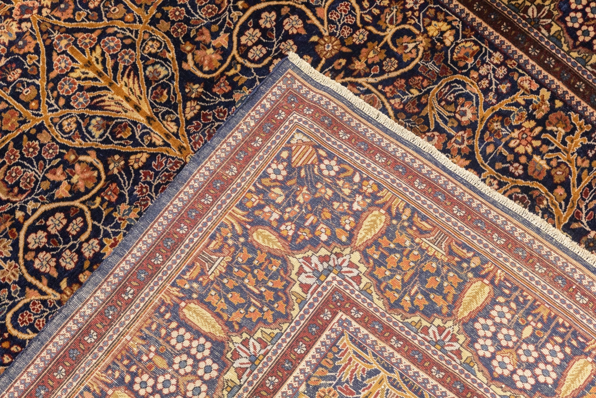 Antique Dabir Kashan Manchester Rug 5'0" x 6'11''