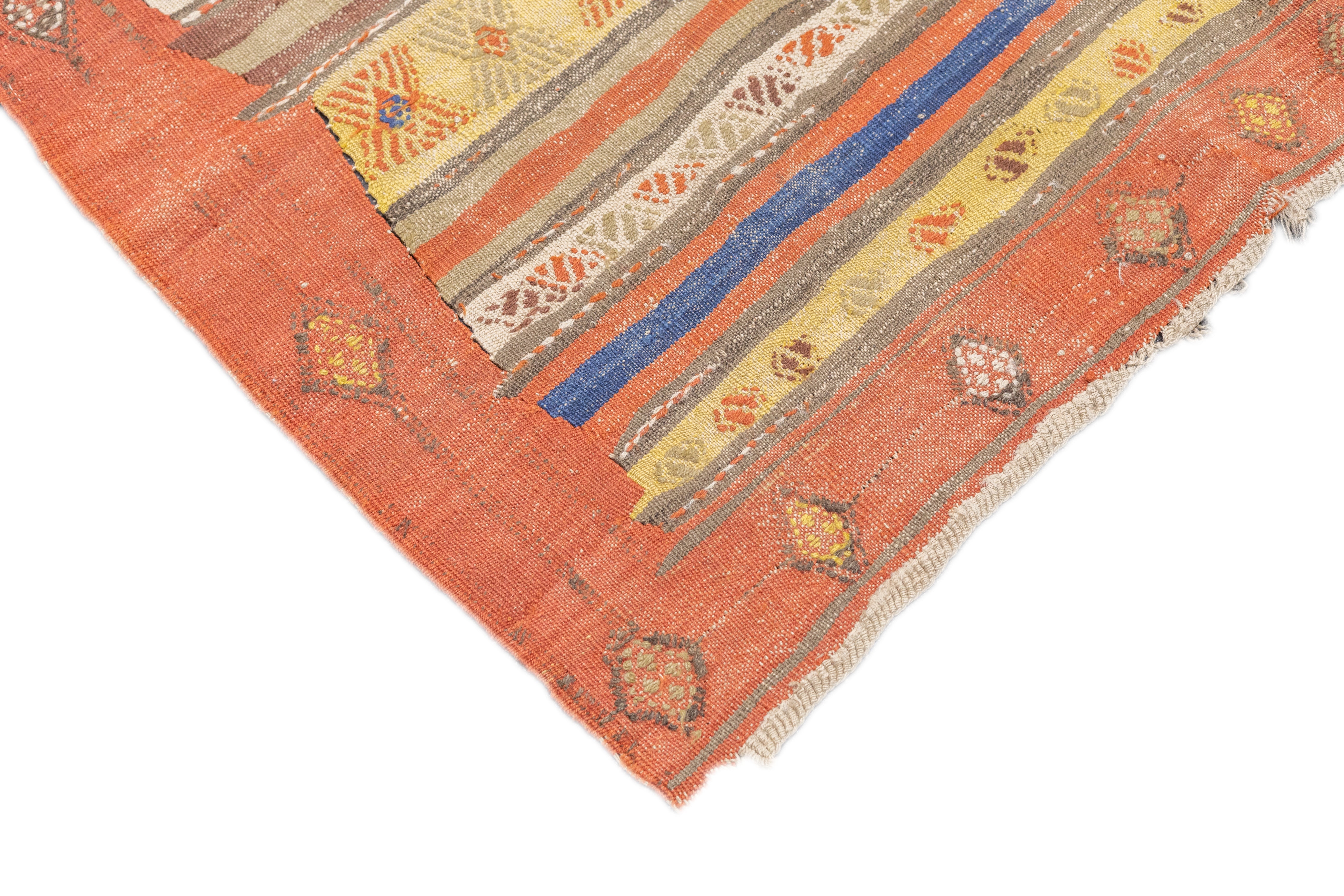 Antique Turkish Kilim Rug 4'9'' x 10'5''