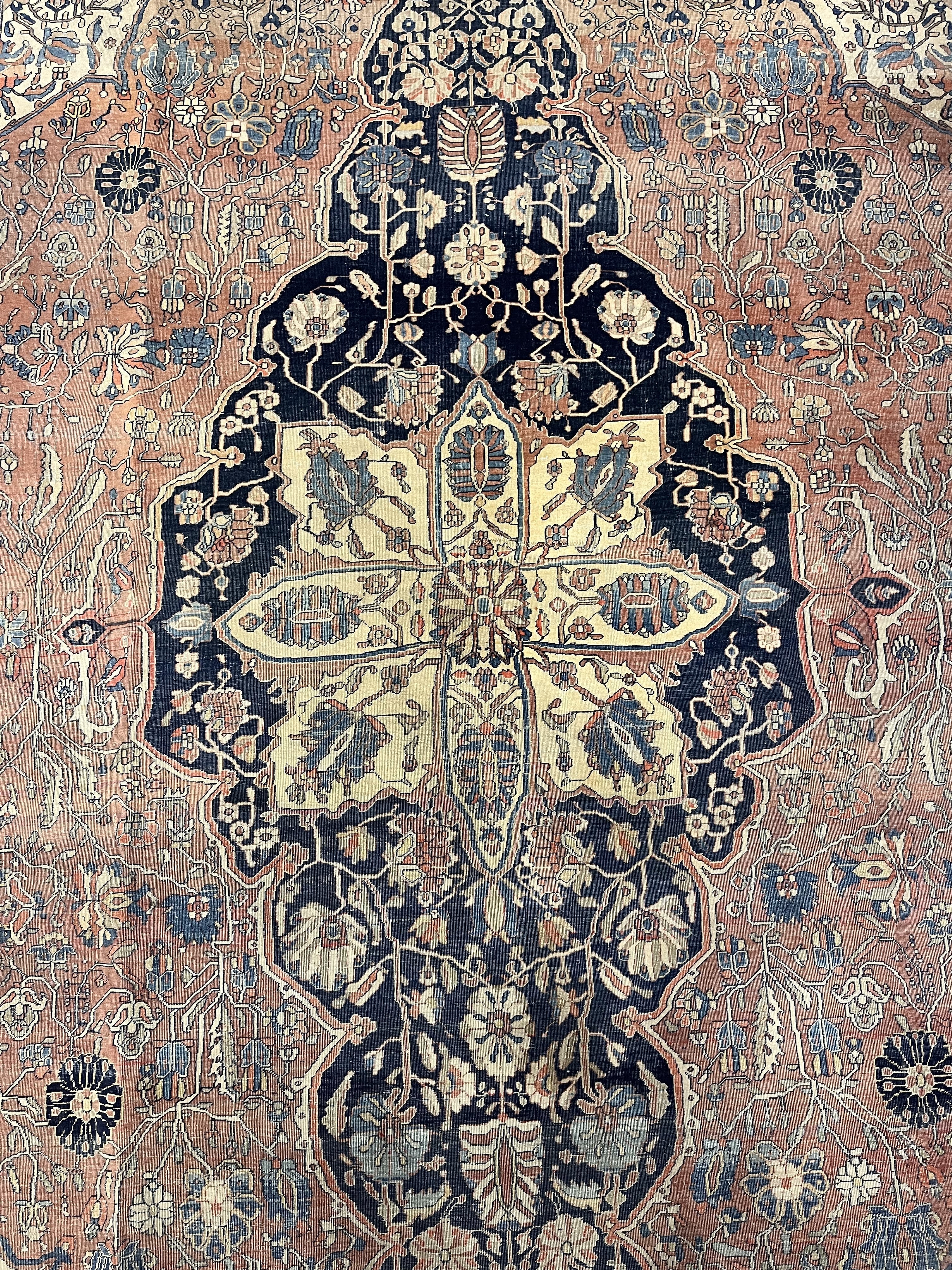 Antique Mohtasham Kashan Rug 7' 11'' x 11' 5''