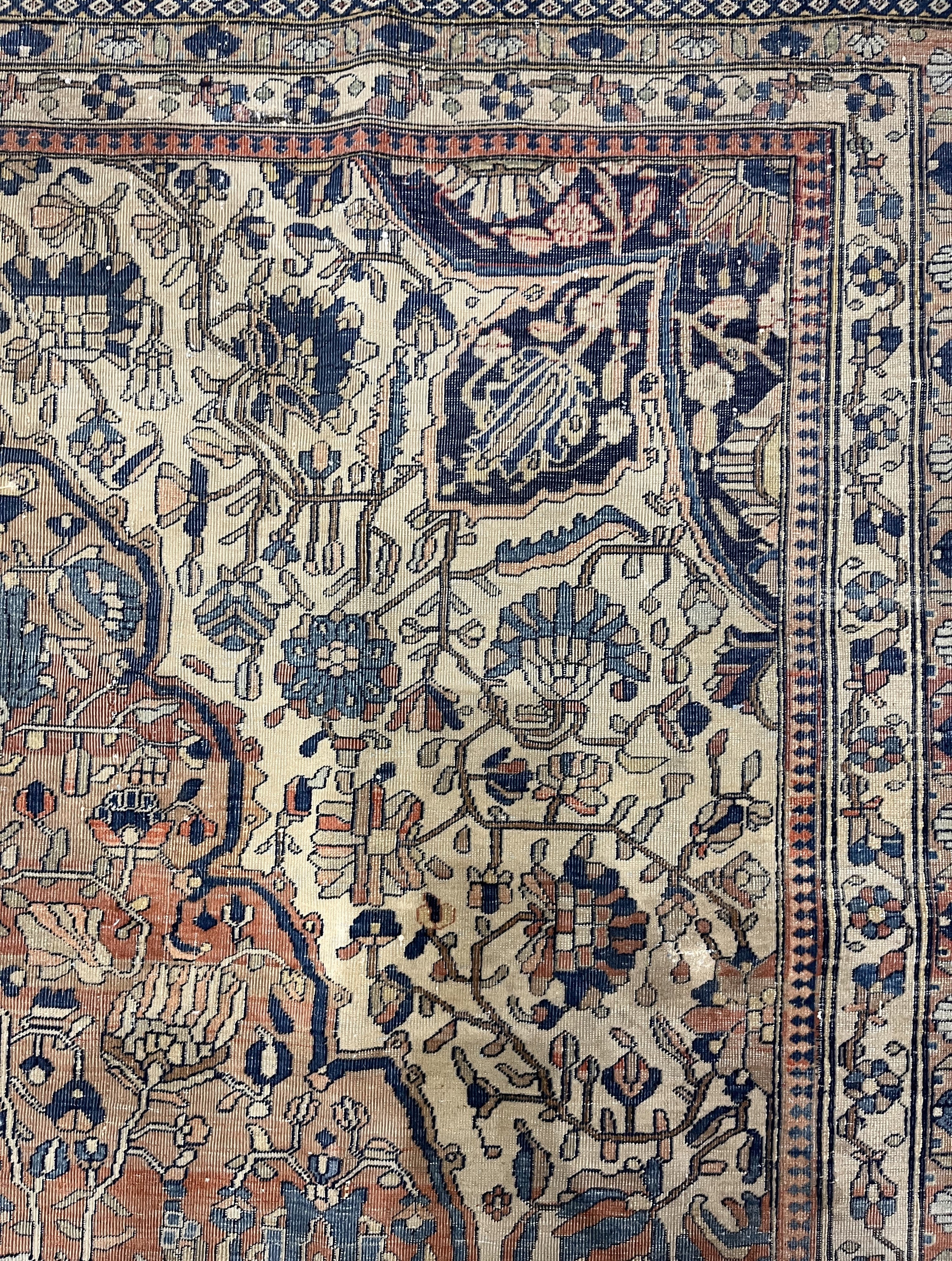 Antique Mohtasham Kashan Rug 7' 11'' x 11' 5''