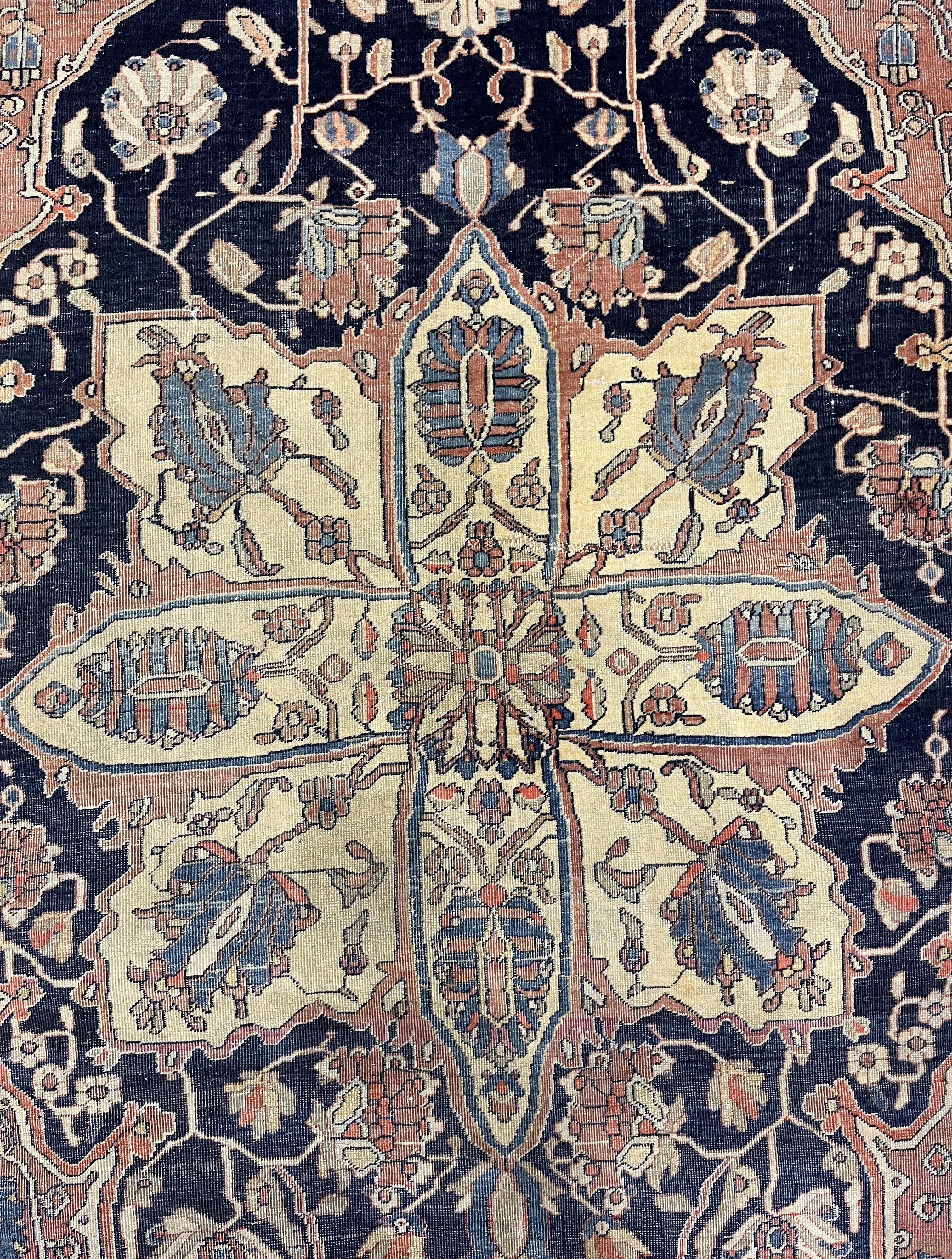 Antique Mohtasham Kashan Rug 7' 11'' x 11' 5''