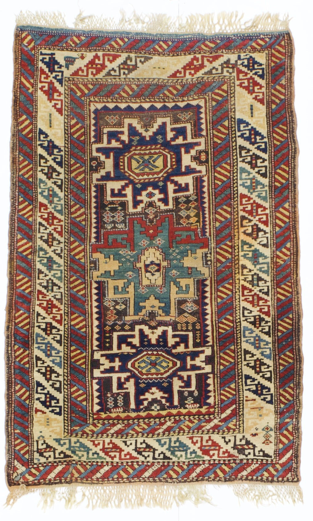 Antique Caucasian Lezgi Rug 2' 10'' x 4' 5''