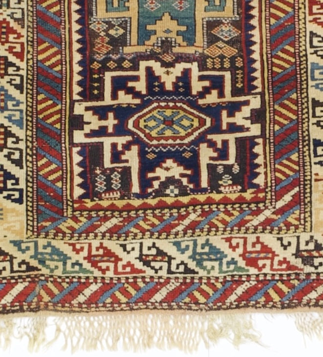 Antique Caucasian Lezgi Rug 2' 10'' x 4' 5''