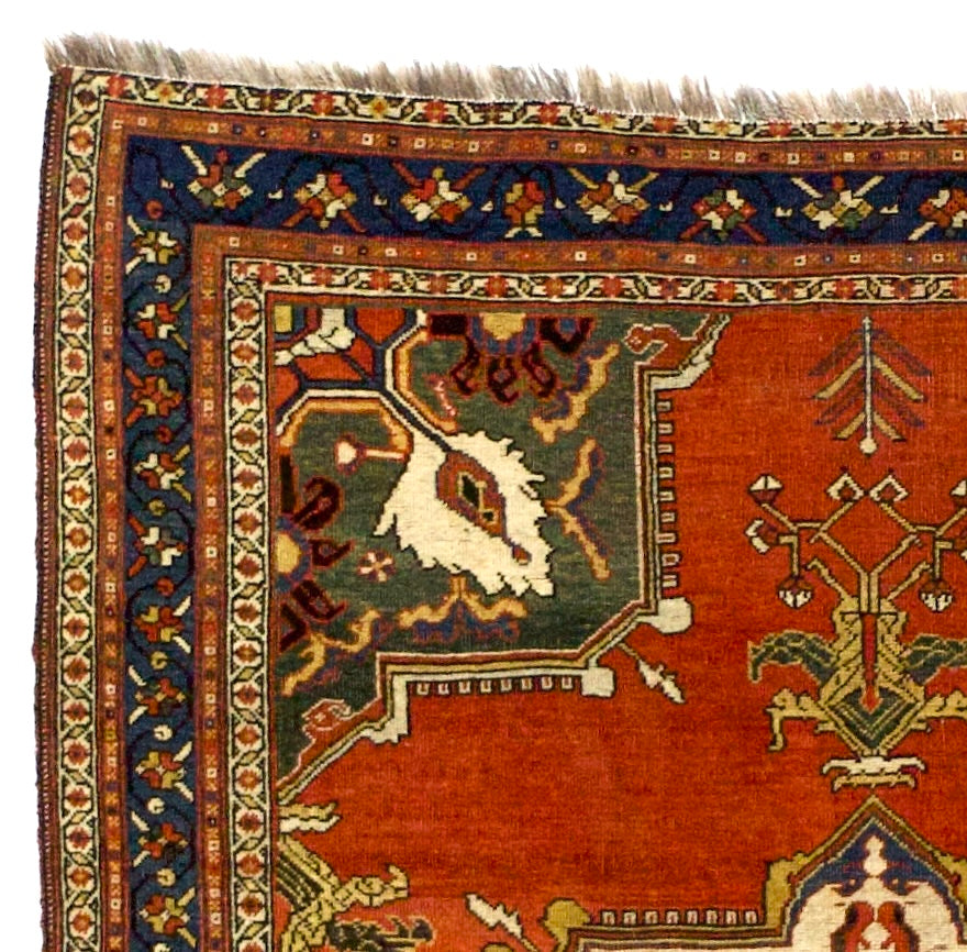 Antique Tribal Qashqai Rug 4' 7'' x 5' 9"