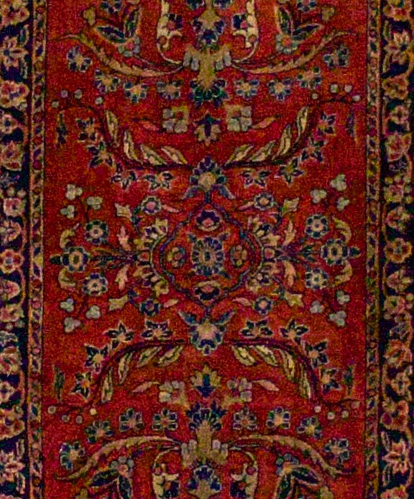 Antique Mohajeran Sarouk Rug 1' 11'' x 3' 9''