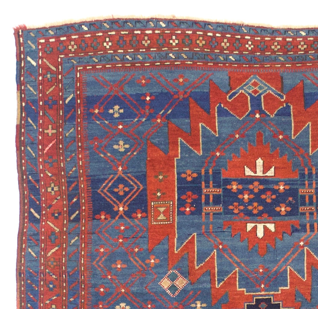 Antique Caucasian Kazak Rug 4'9" x 7' 2"