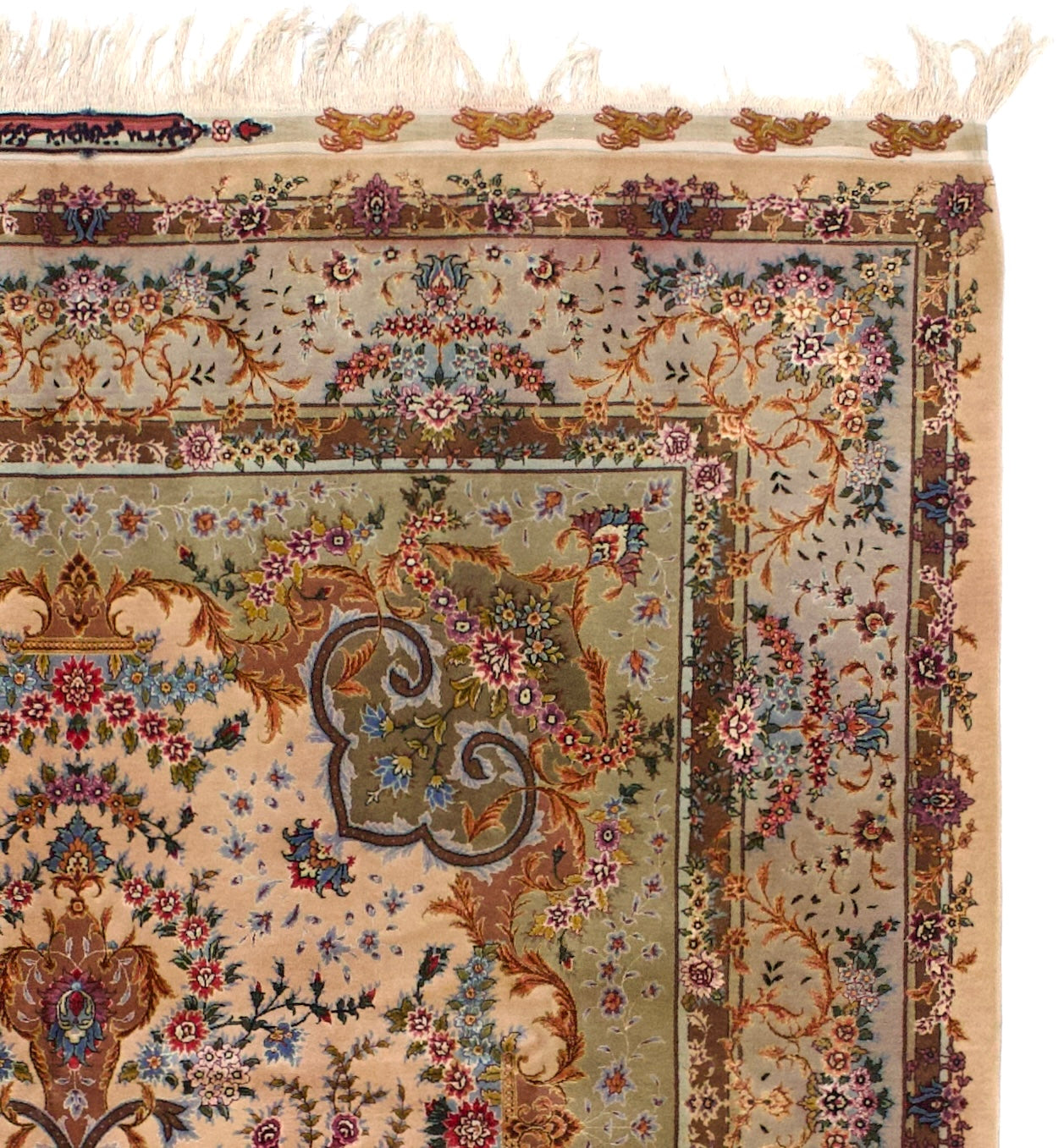 Extremely Fine Tabriz Signed by Master Weaver Rug 6'5" x 10' 7"