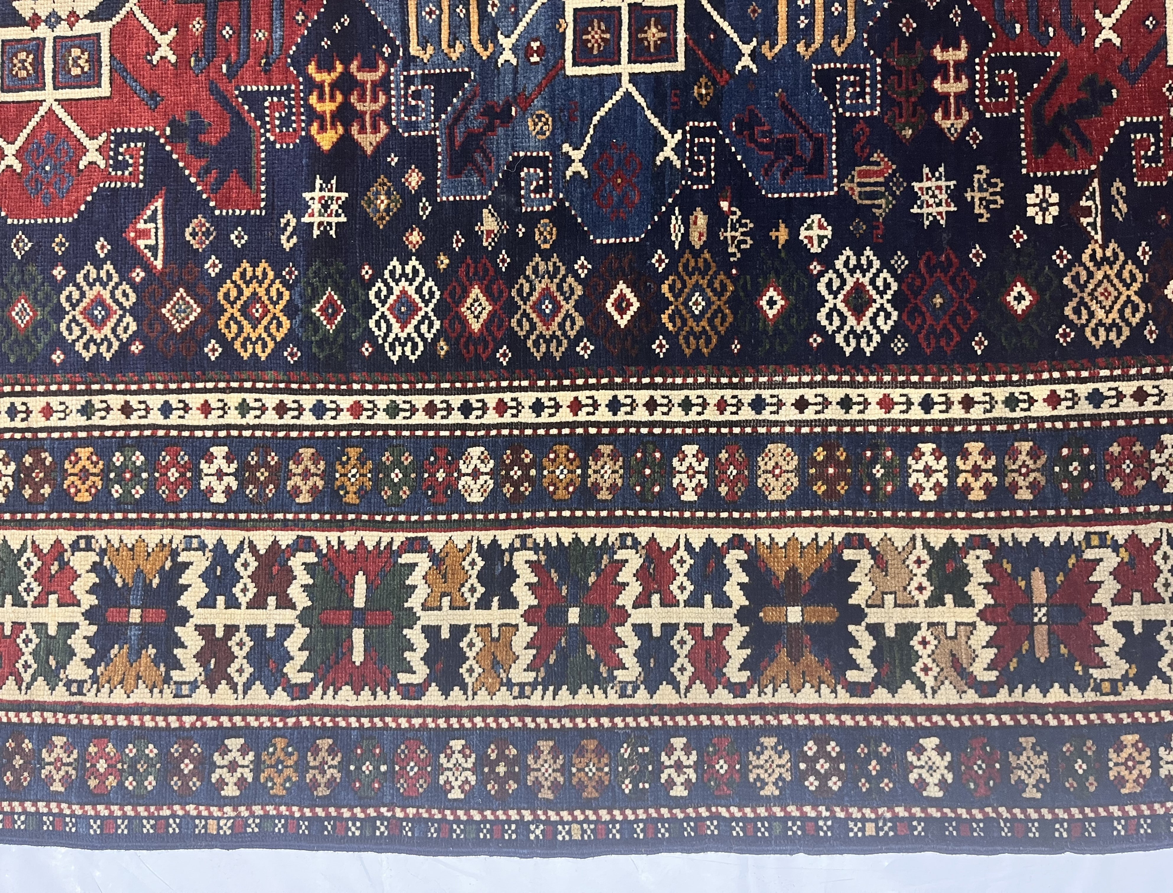 Antique Caucasian Shirvan Rug 4'1" x 9' 10''