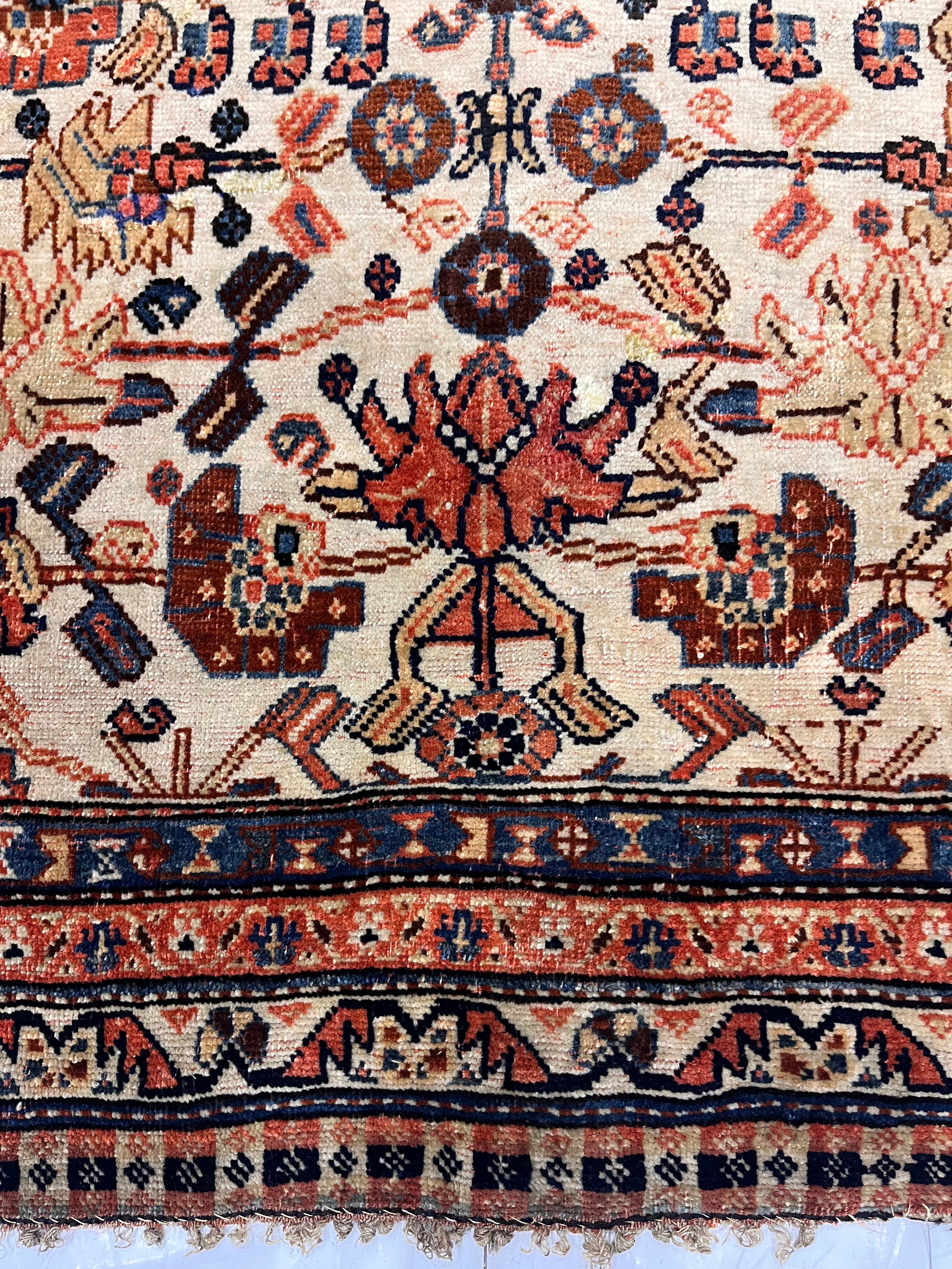 Antique Qashqai Rug 4' 0'' x 6' 6''