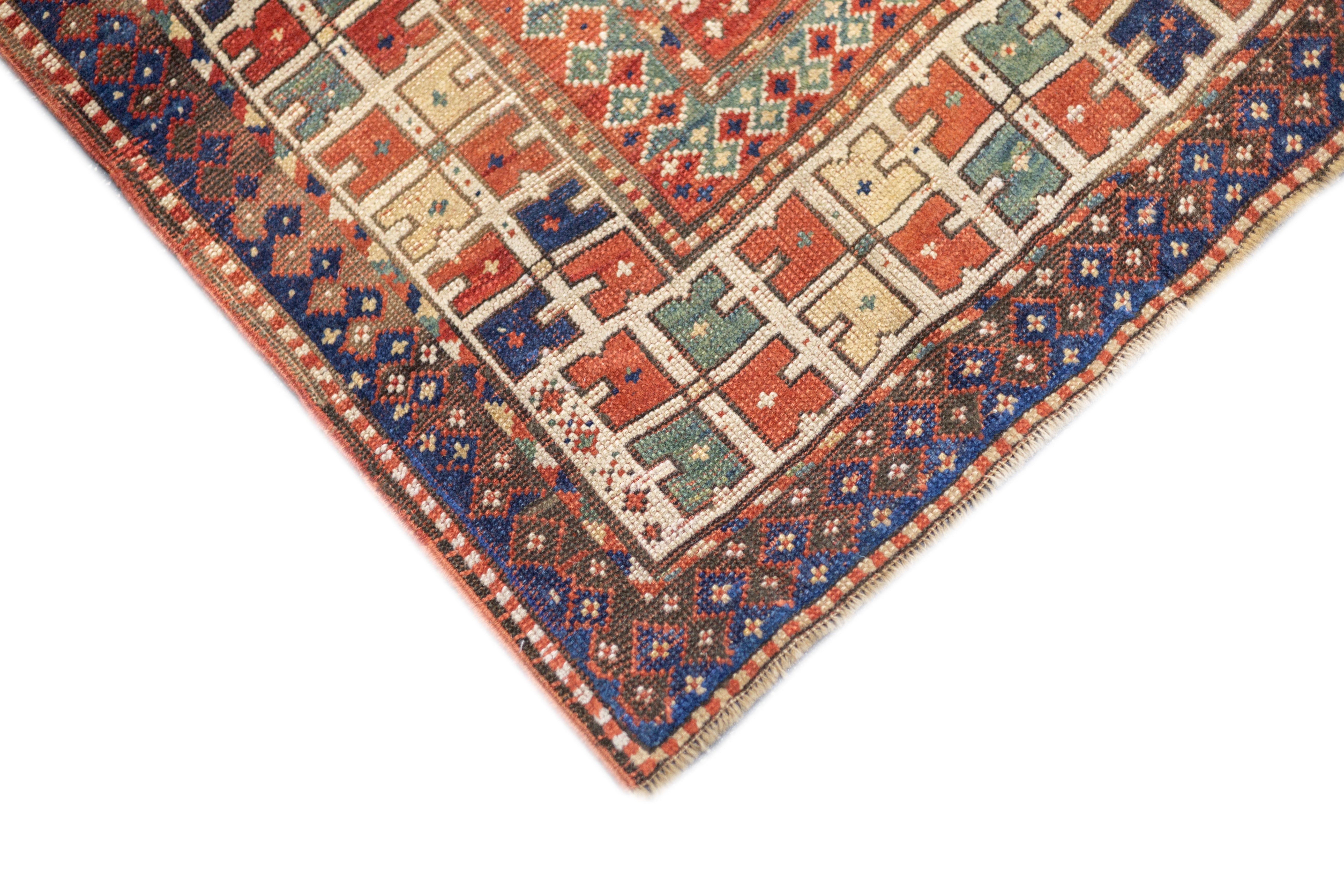 Antique Caucasian Kazak Rug 5'1'' x 6'10''