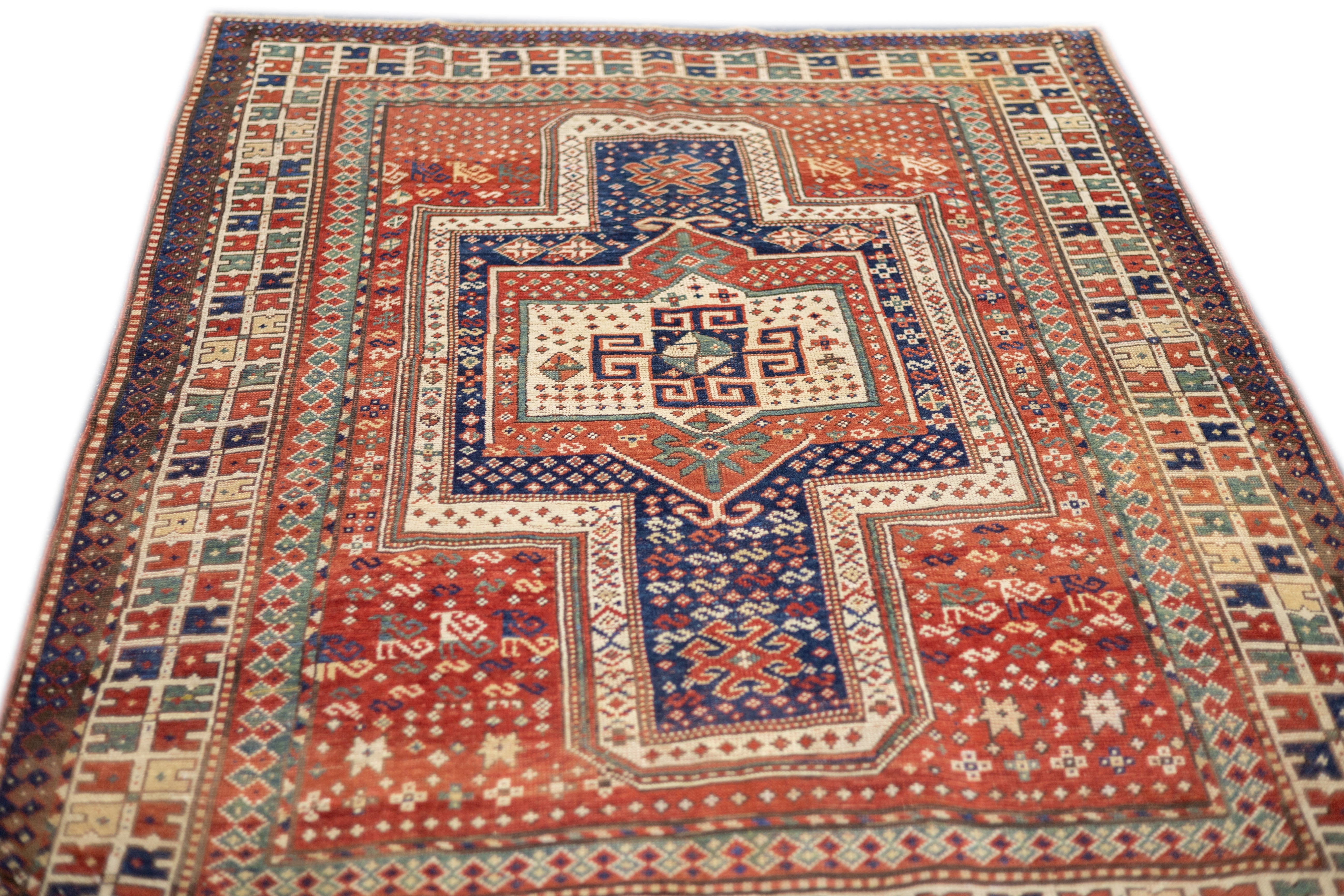 Antique Caucasian Kazak Rug 5'1'' x 6'10''