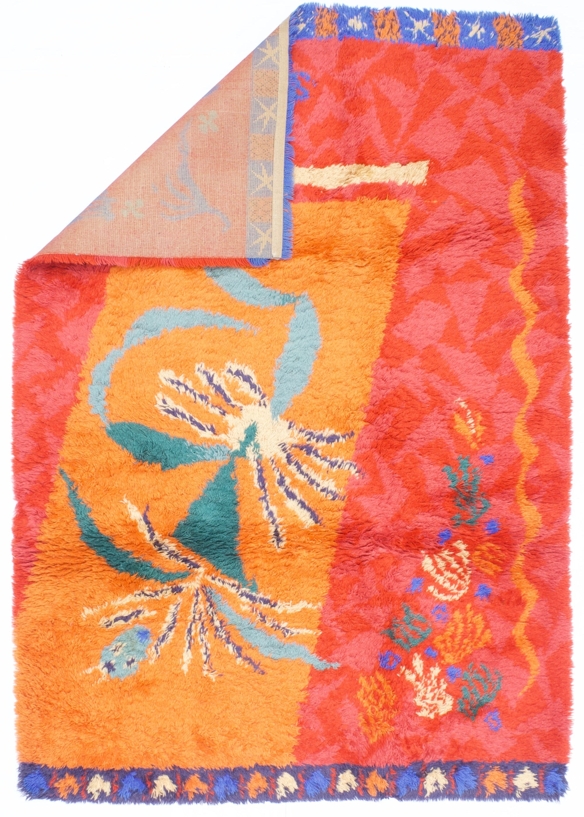 Scandinavian Artistic Mid Century Wool Rug 5' 7" x 8' 1"