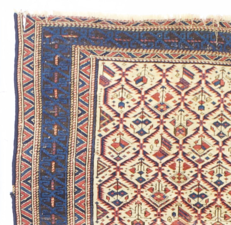 Antique Caucasian Kuba Rug 3'5" x 4' 0"