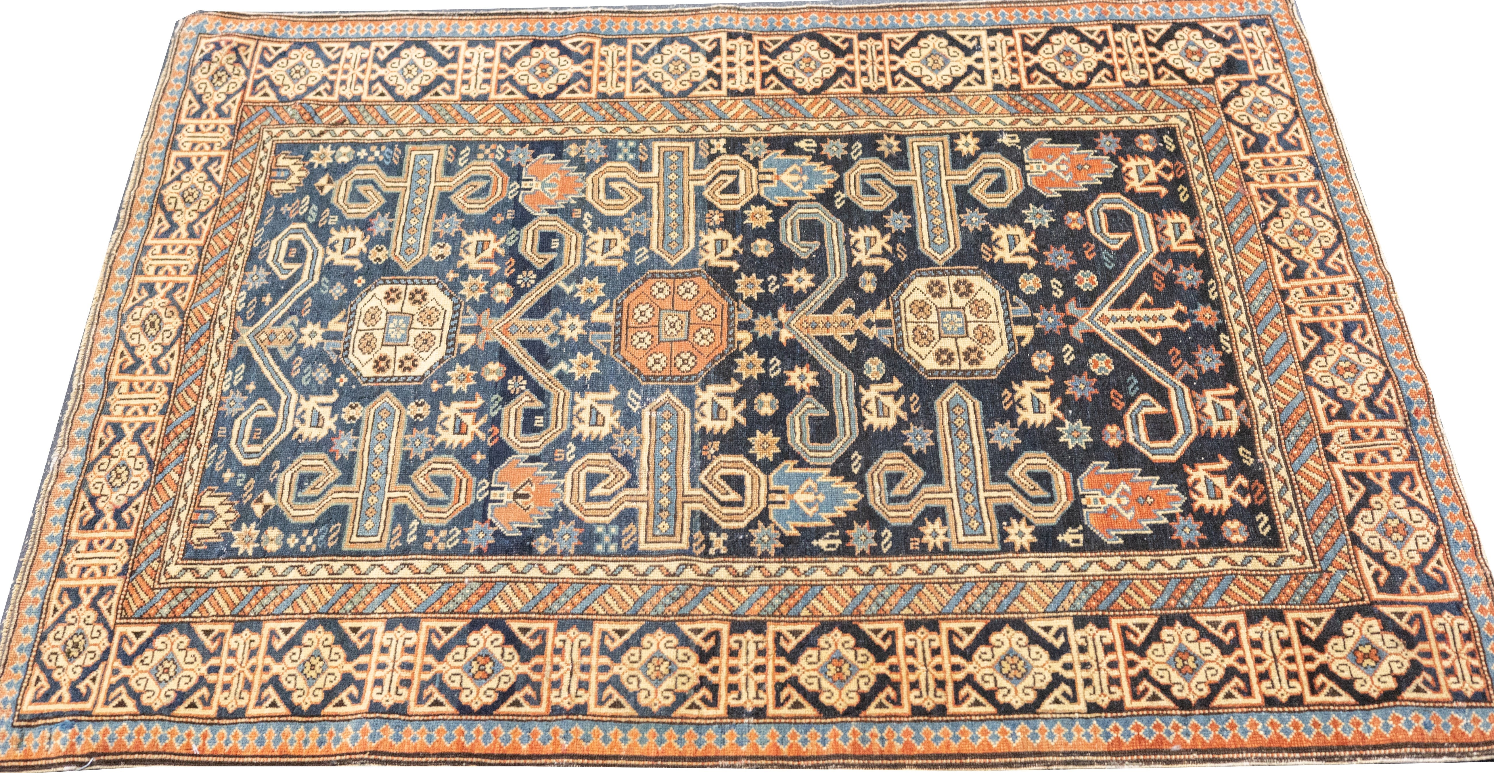 Antique Caucasian Perpedil Rug 3'1'' x 3'11''