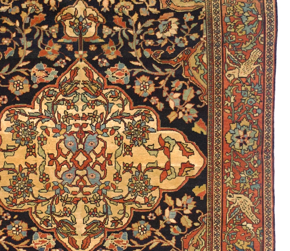 Antique Farahan Sarouk Rug 4' 6'' x 6' 6"