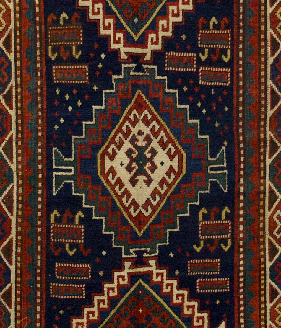 Antique Caucasian Kazak Rug 4' 2" x 7' 8''