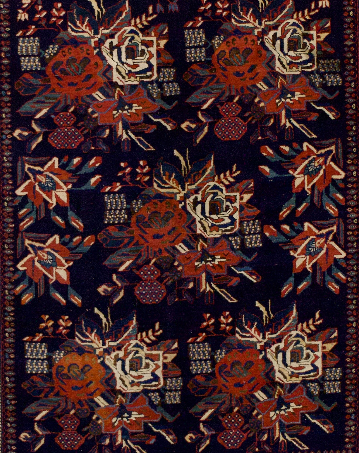 Antique Tribal Afshar Rug 5' 2" x 6' 6"