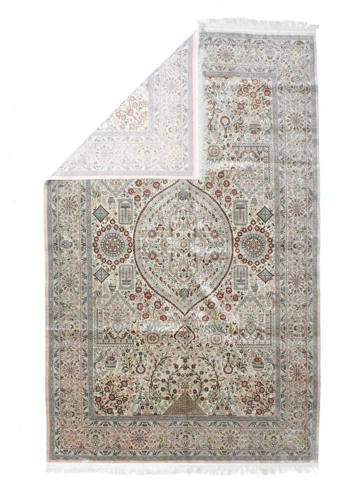 Fine Vintage Turkish Silk Hereke Rug 5' 0" x 8' 0"
