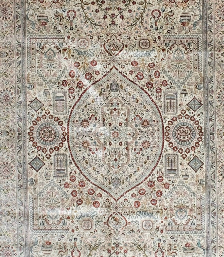 Fine Vintage Turkish Silk Hereke Rug 5' 0" x 8' 0"