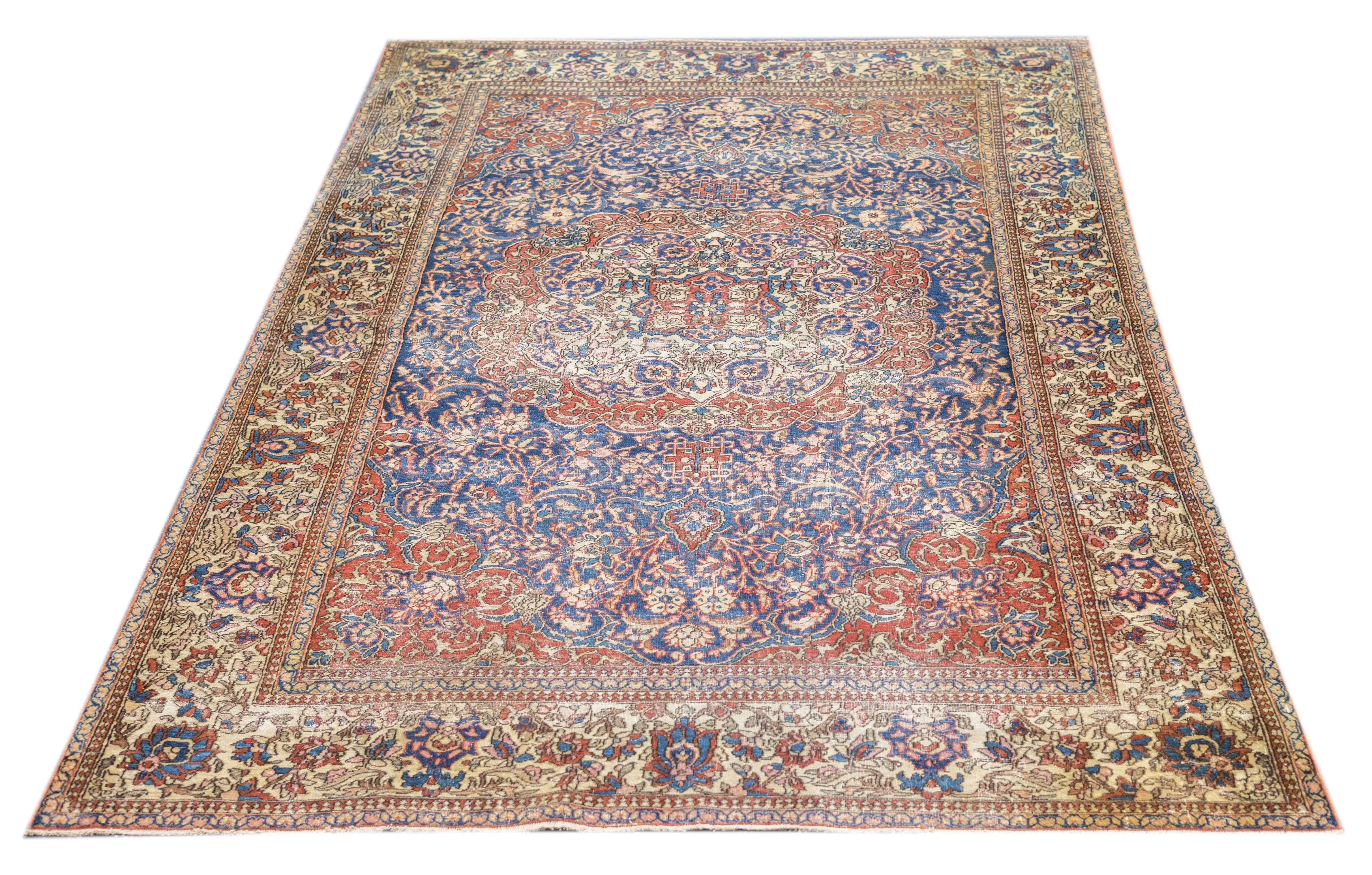 Antique Isfahan Rug 4' 2" x 6' 7"