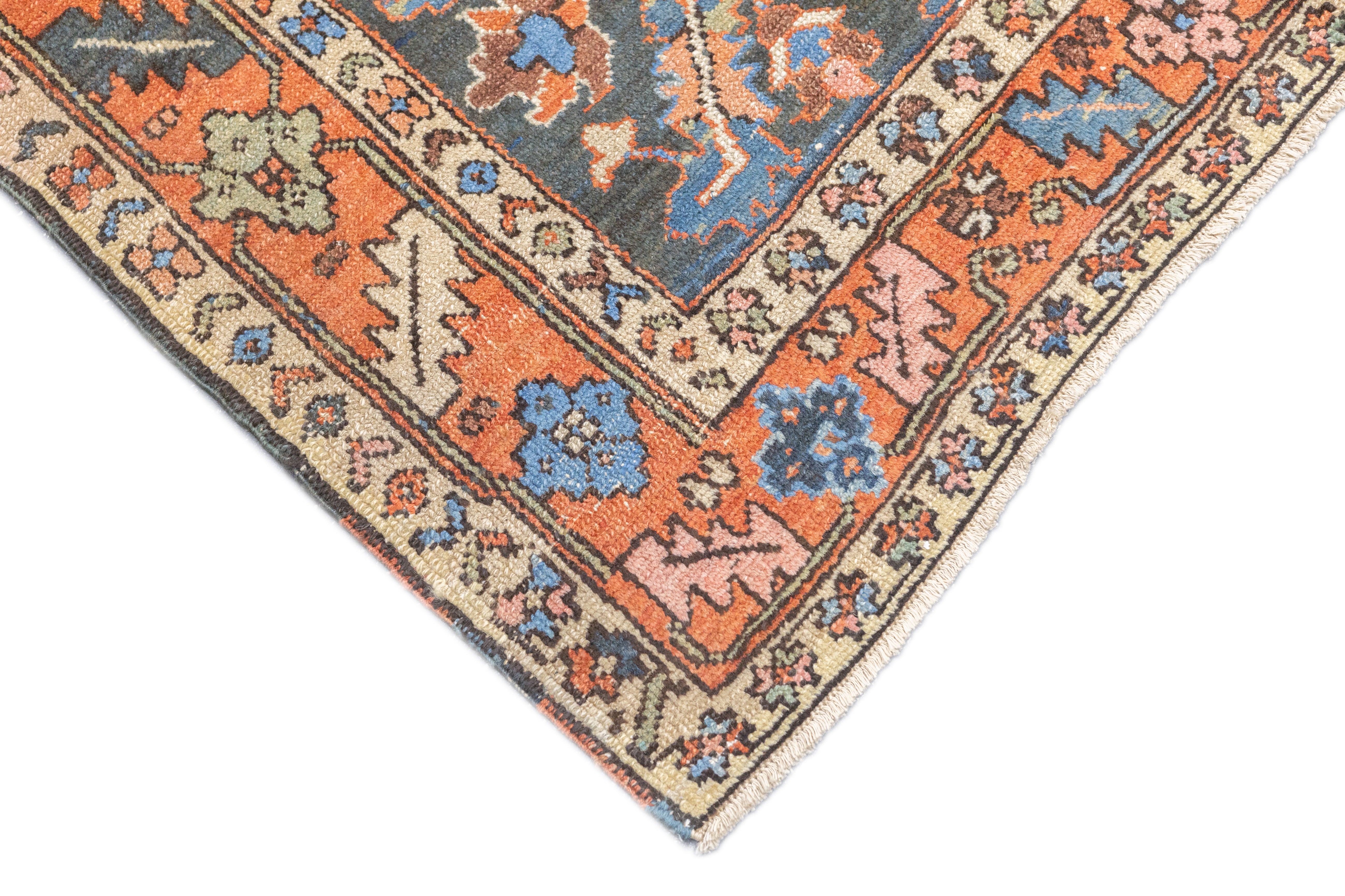 Antique Heriz Rug 4'0" x 4'5''