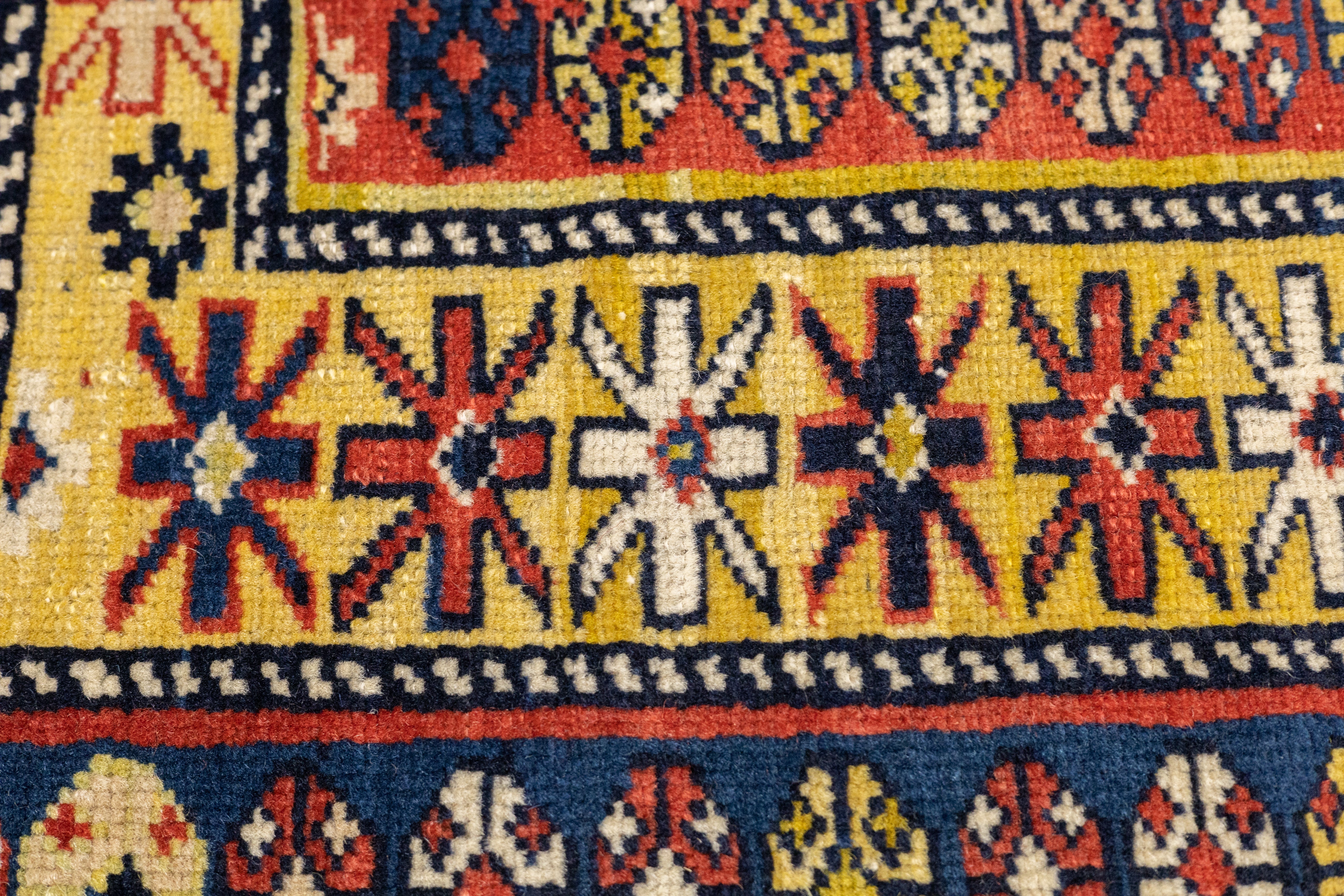 Antique Kuba Shriven Rug 3' 4" x 4' 11"