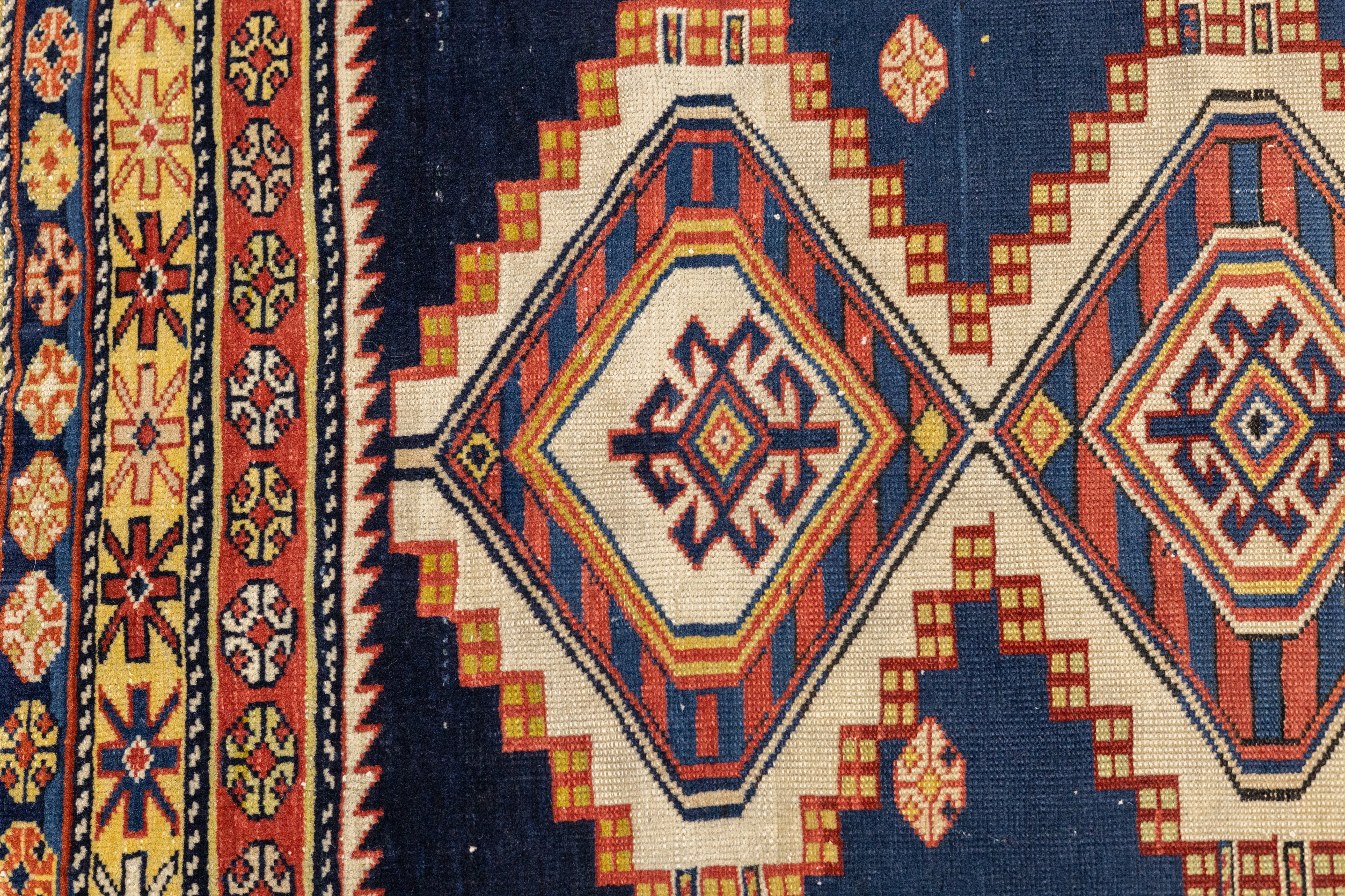 Antique Kuba Shriven Rug 3' 4" x 4' 11"