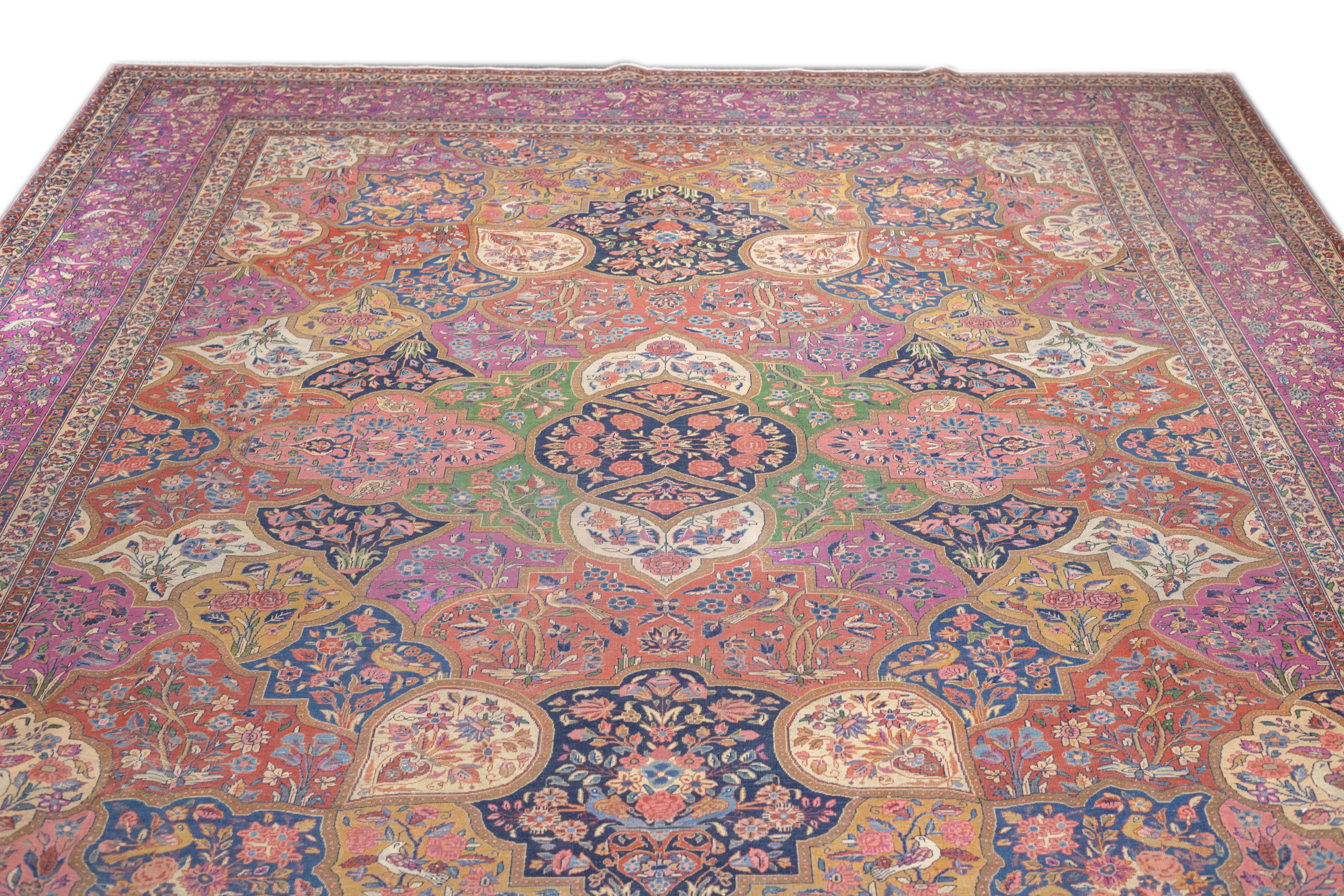 Antique Dabir Kashan Rug 8'10'' x 11'6''