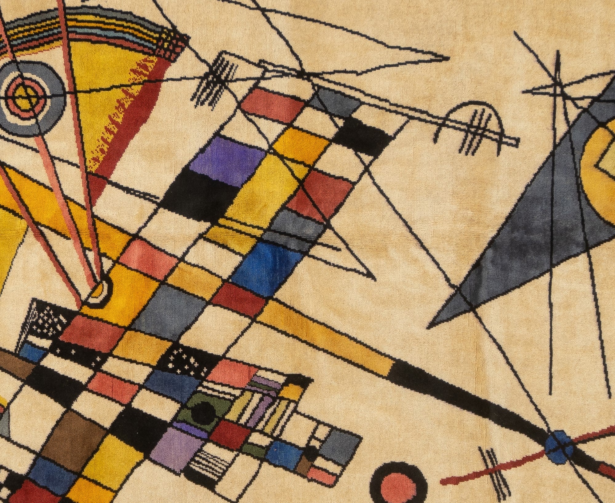Mid Century Harmony in Abstraction Rug Designed by Wassily Kandinsky 6'7'' x 8'1''