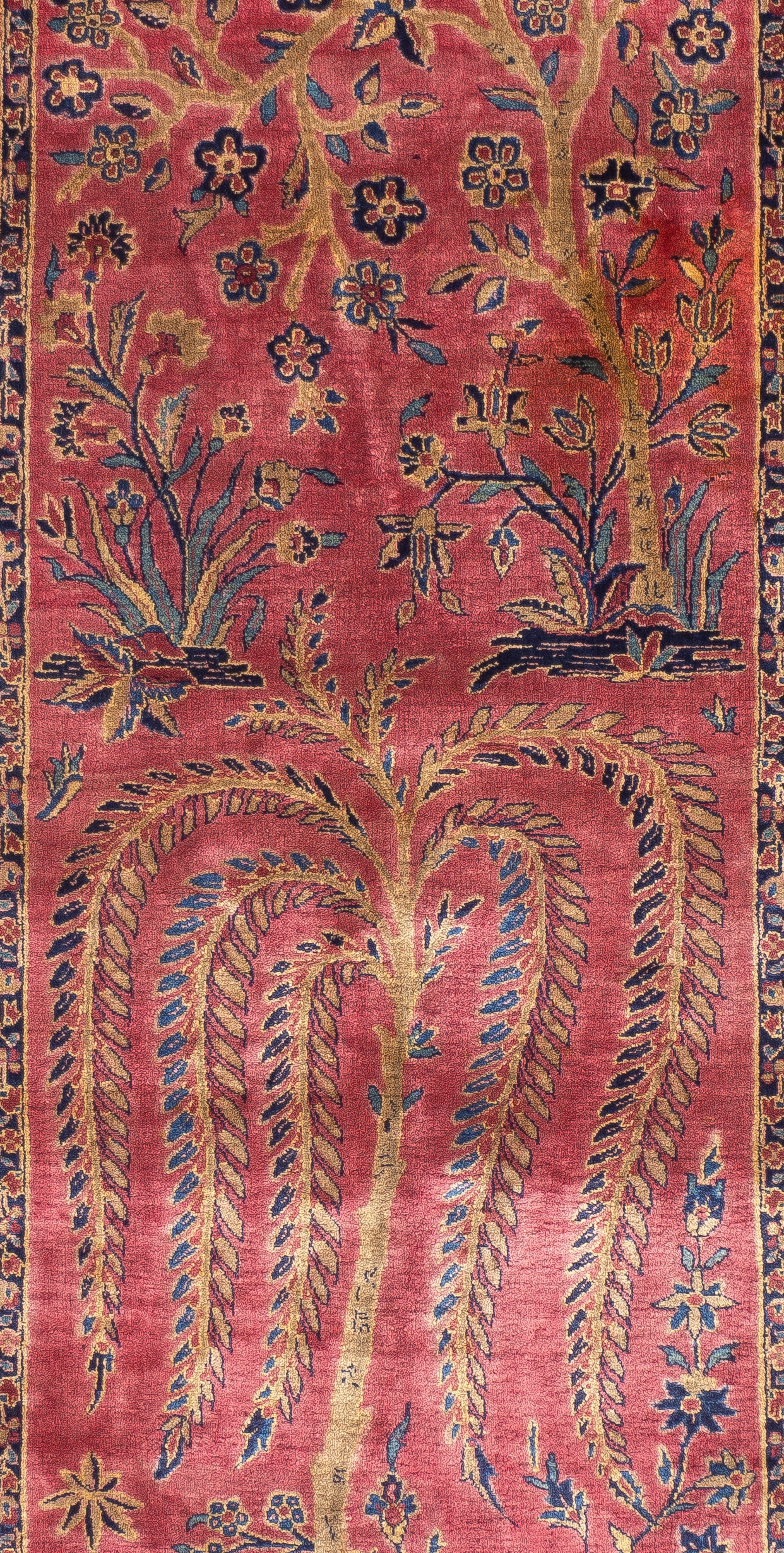 Antique Silk Kashan Rug 2' 1'' x 5' 0"