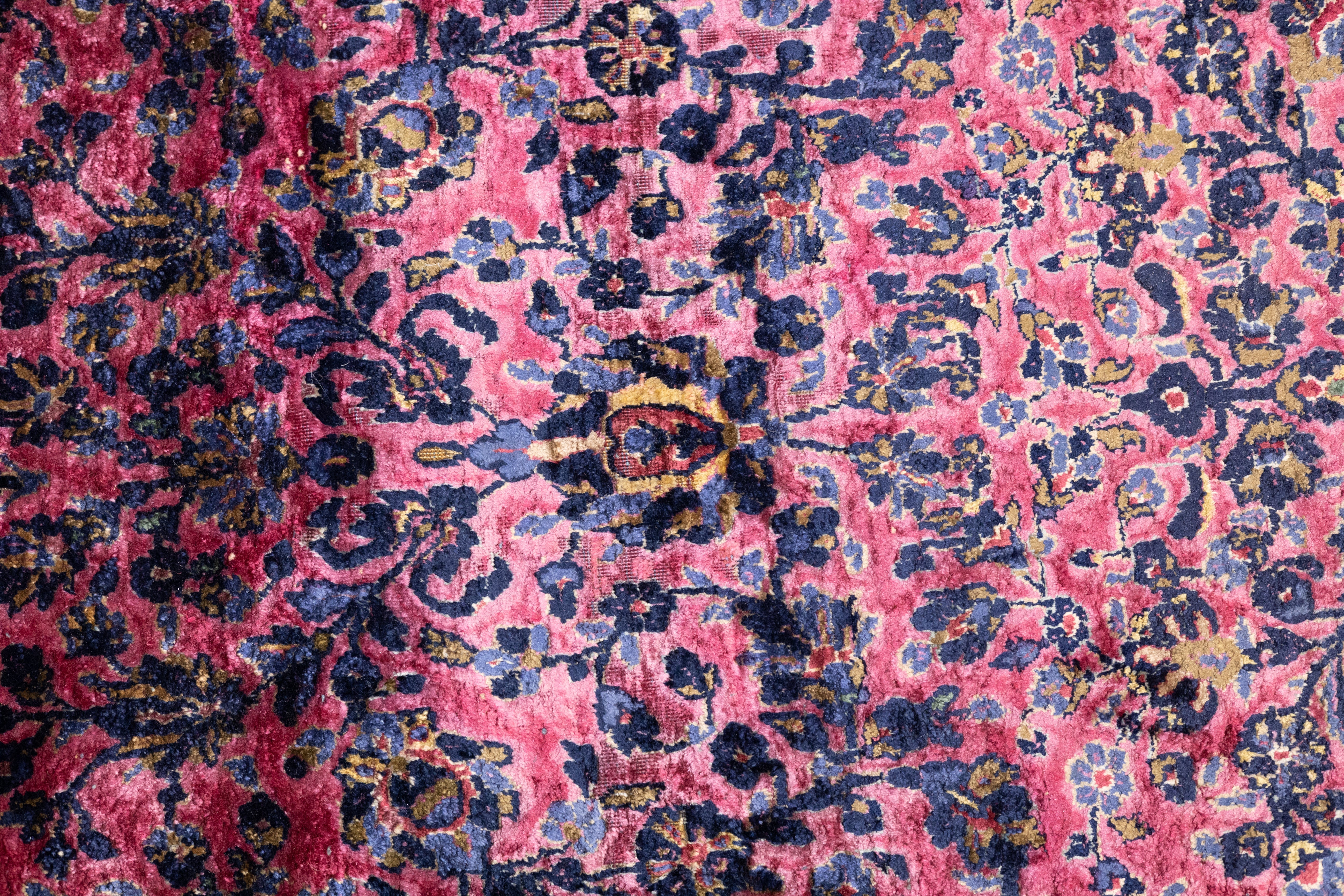 Antique Silk Kashan Rug 1'11'' x 5'11''