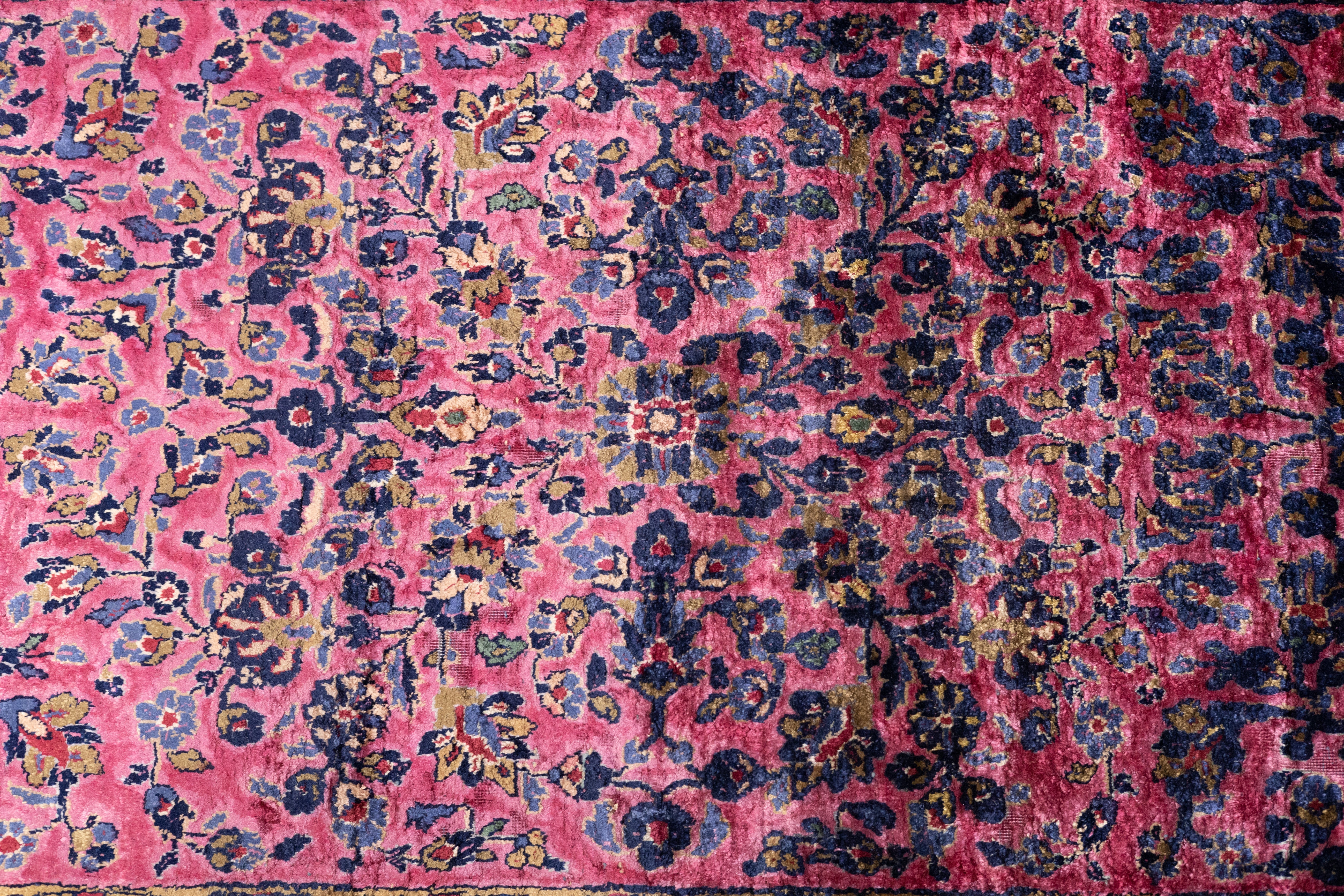 Antique Silk Kashan Rug 1'11'' x 5'11''