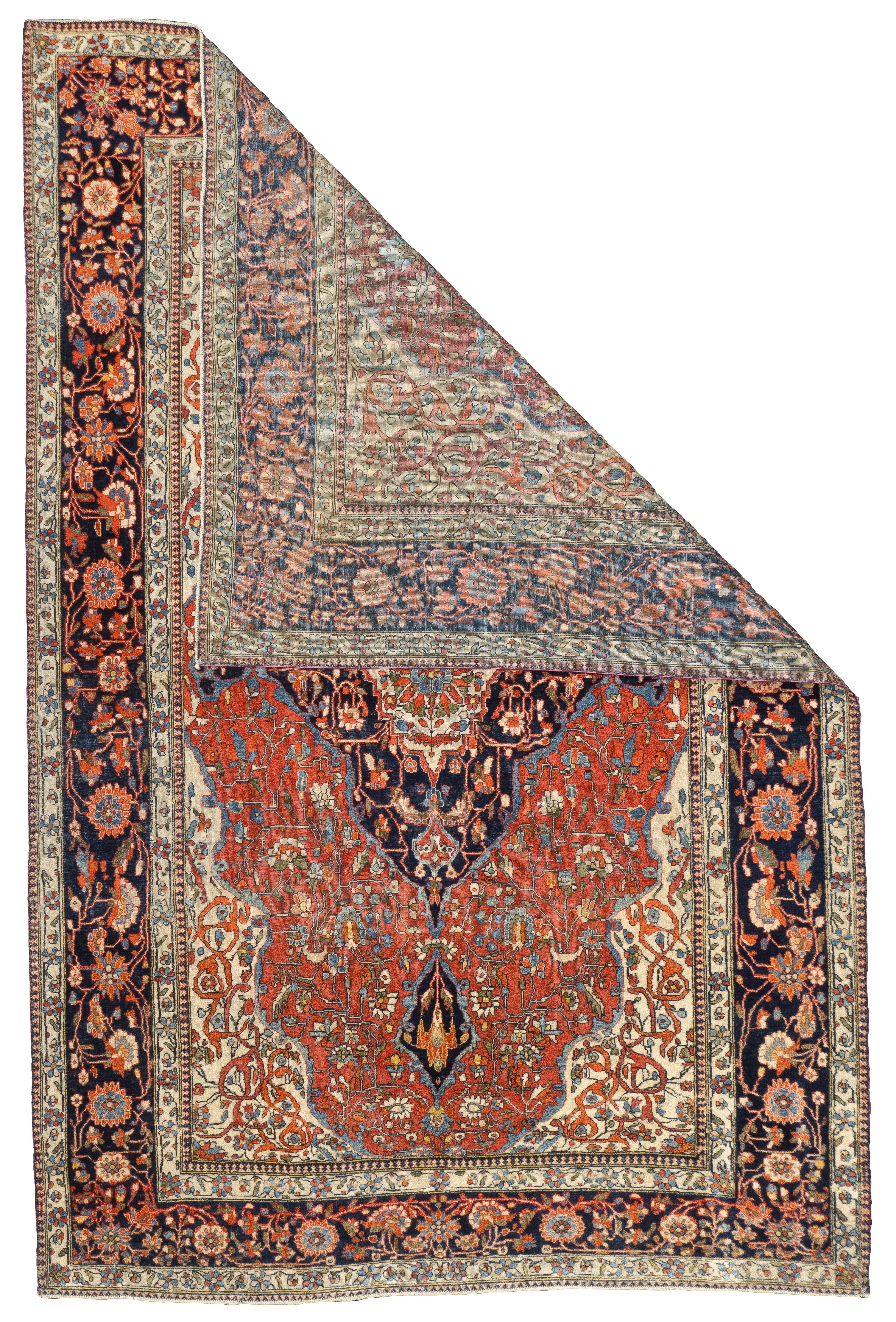 Antique Mohtasham Kashan Rug 4' 3" x 6' 5"