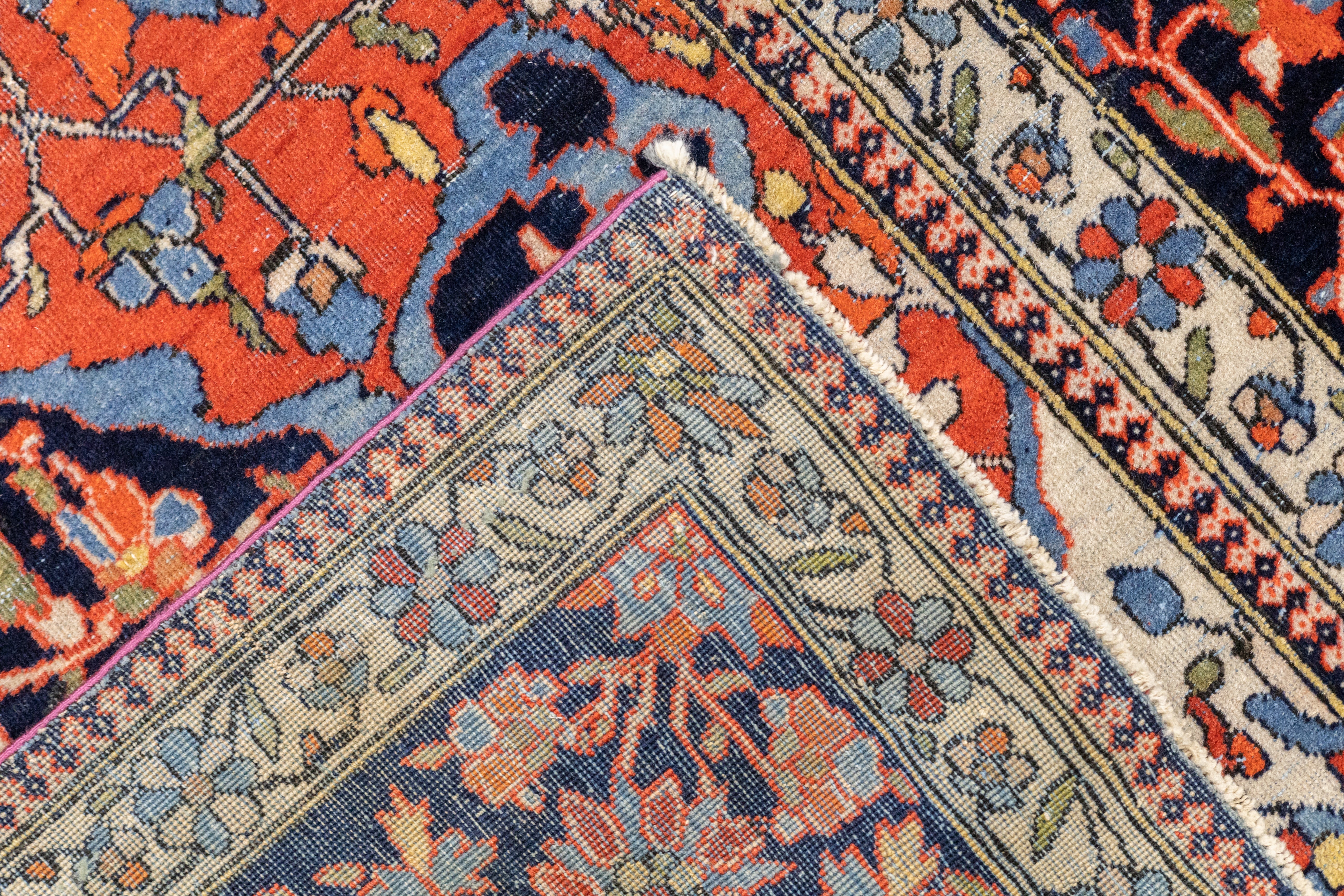 Antique Mohtasham Kashan Rug 4' 3" x 6' 5"