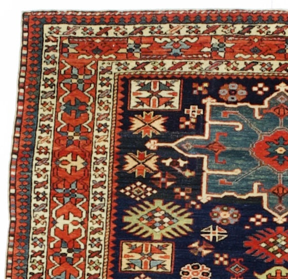 Fine Antique Karajeh Heriz Rug 4'7" x 5' 10''